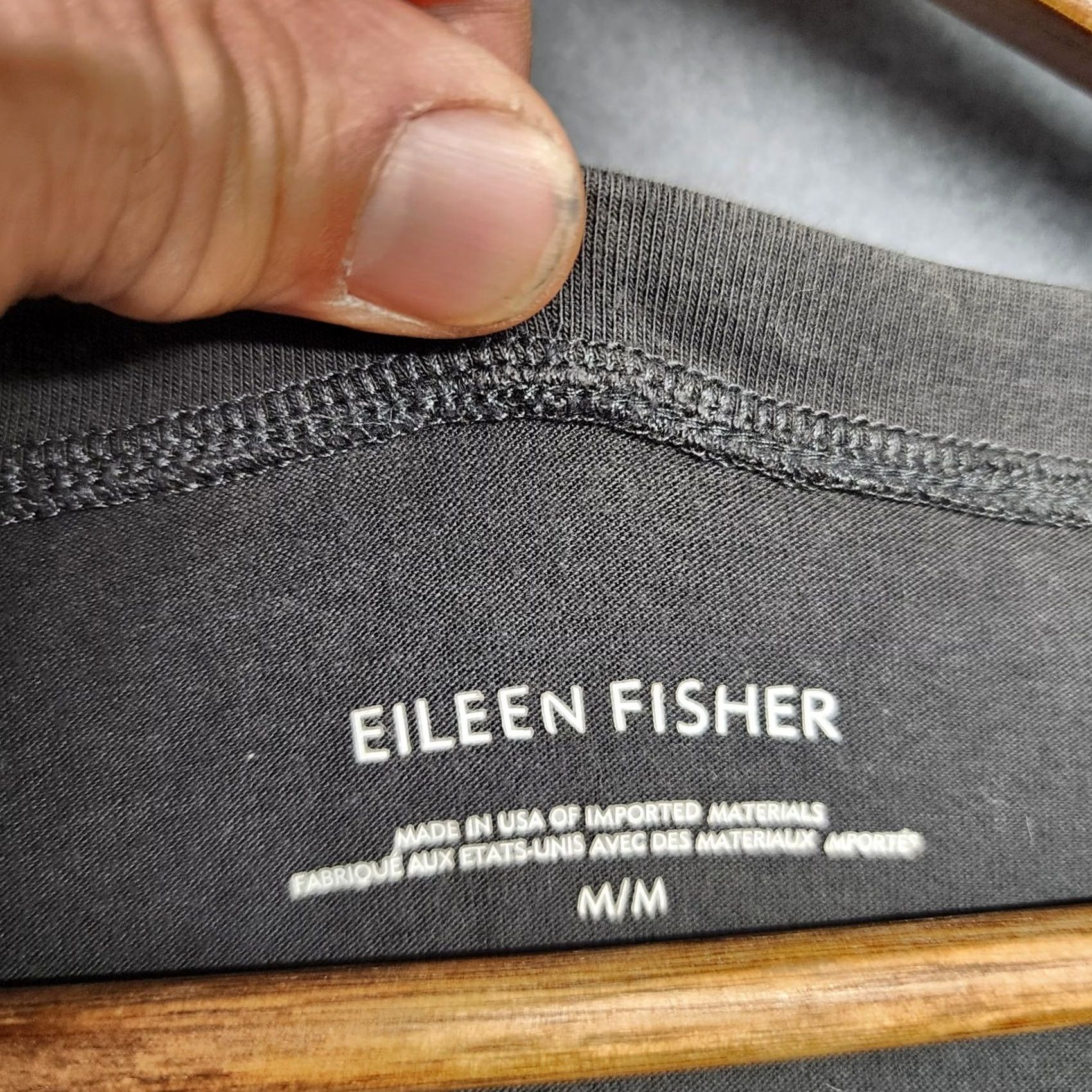 Eileen Fisher VINTAGE Eileen Fisher Shirt Dress Women Medium Black Pockets Stretch Comfort Casual Size M / US 6-8 / IT 42-44 - 3 Thumbnail