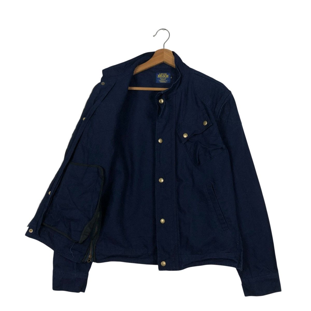 Japanese Brand 🔥VINTAGE CHORE BIKER JACKET CAFE RACER NELSON JAPAN Size US L / EU 52-54 / 3 - 13 Thumbnail