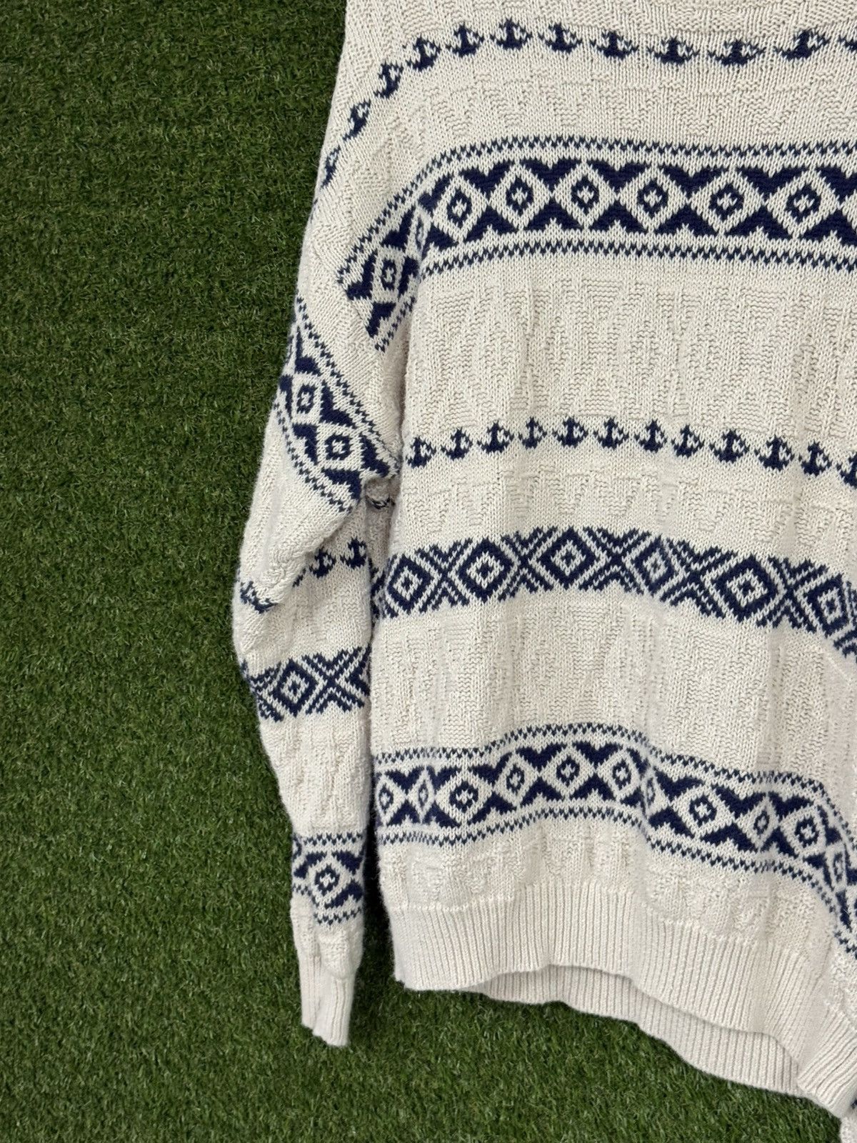 Gap Vintage Gap Knitted Pattern Sweater Knit Blue Cream White Size US M / EU 48-50 / 2 - 2 Thumbnail
