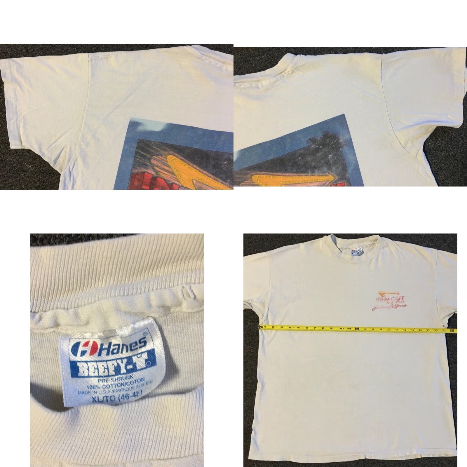 Vintage VINTAGE 90s In N Out Burger Faded Distress Shirt L White Men Short Sleeve T-Shirt USA Mcdonalds Fast Food Surf Grunge 80s Size US L / EU 52-54 / 3 - 11 Thumbnail