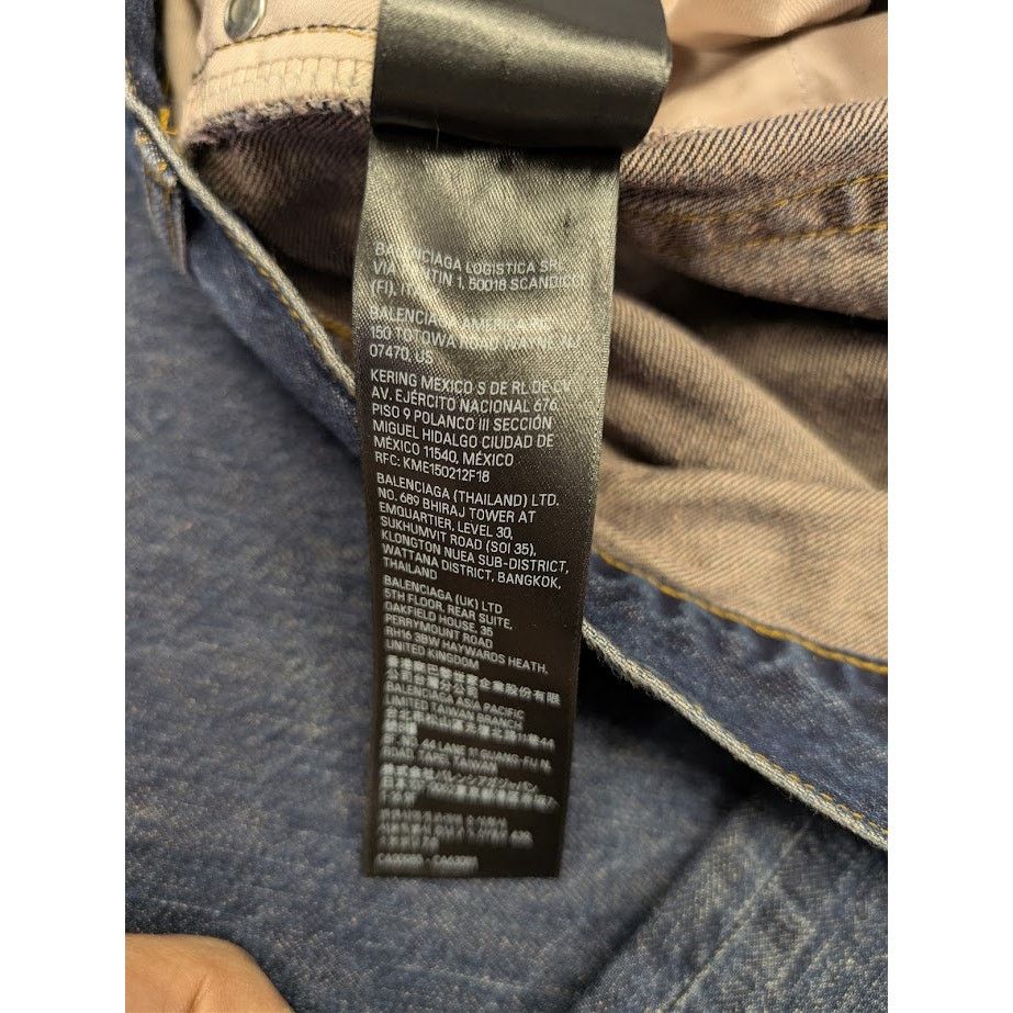 Balenciaga o1rshd1 Silk Denim Baggy Pants in Dark Indigo Size US 32 / EU 48 - 21 Thumbnail
