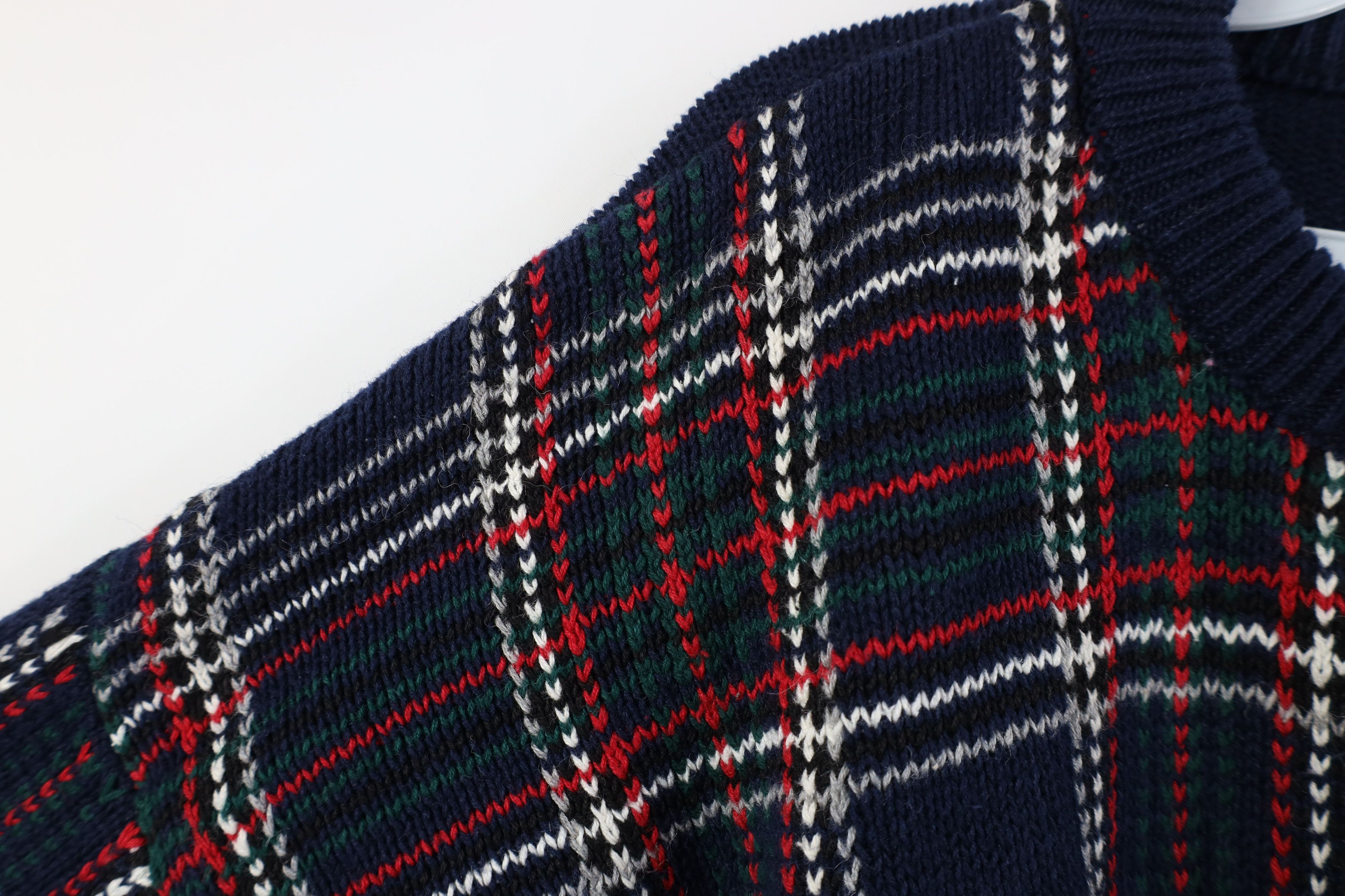 Vintage Vintage 90s Streetwear Baggy Fit Knit Crewneck Sweater Plaid Size US XL / EU 56 / 4 - 5 Thumbnail