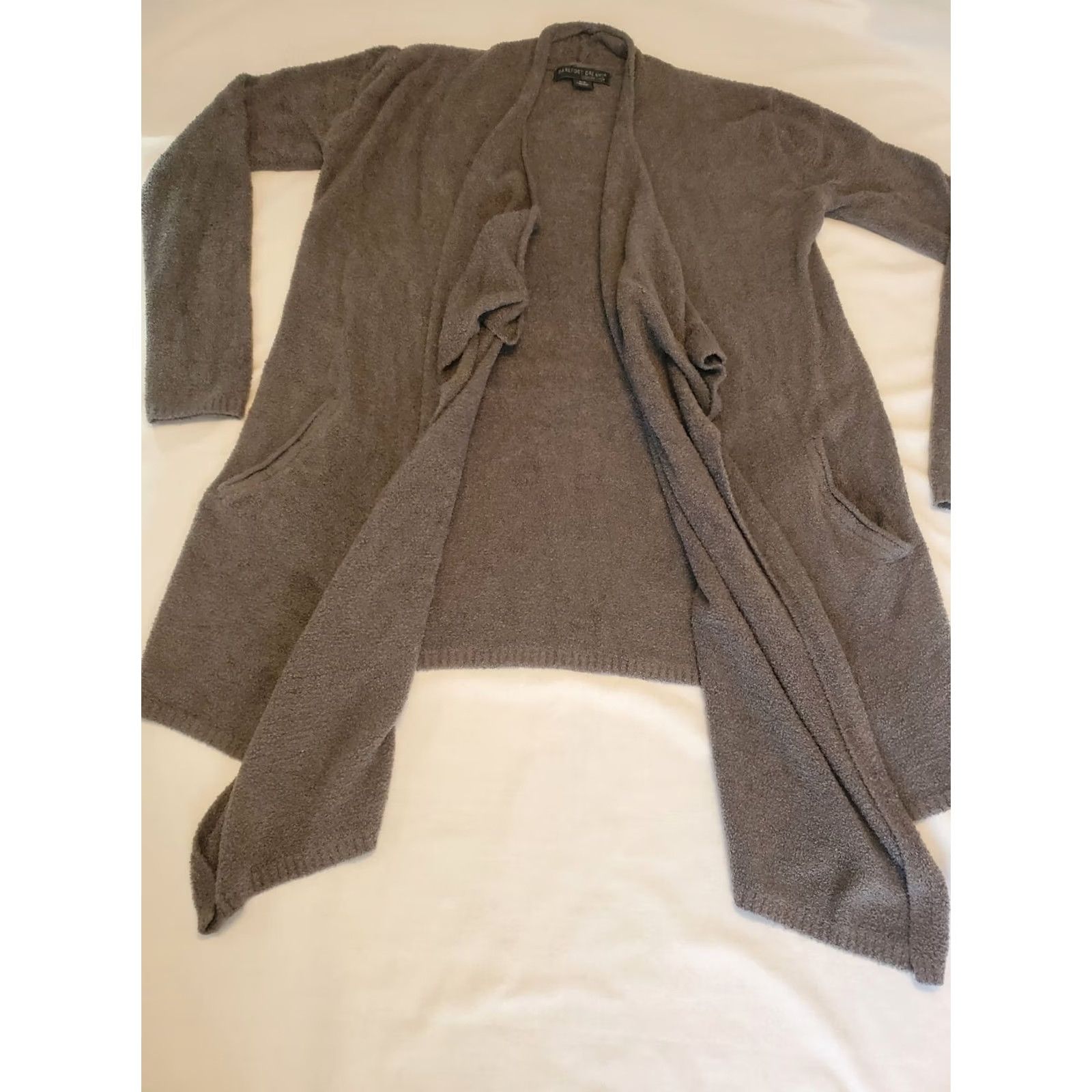 Vintage Barefoot Dreams CozyChic Lite Sweater Cardigan Womens S/M Gray Open Front Tunic Size S / US 4 / IT 40 - 3 Thumbnail