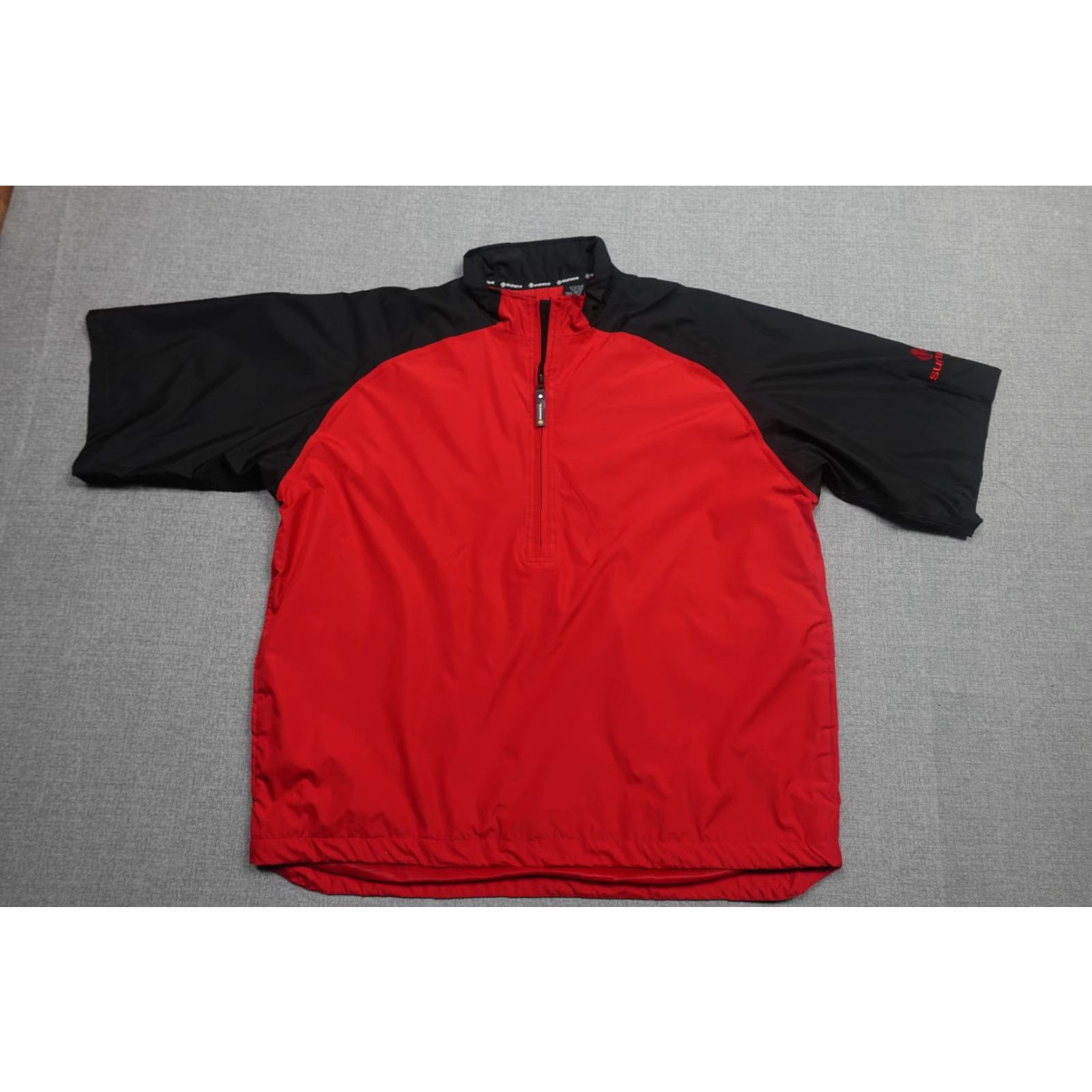 Vintage Sunice Typhoon Pullover Mens XL Red Black Wind Shirt Golf Lightweight Top Swishy Size US XL / EU 56 / 4 - 3 Thumbnail
