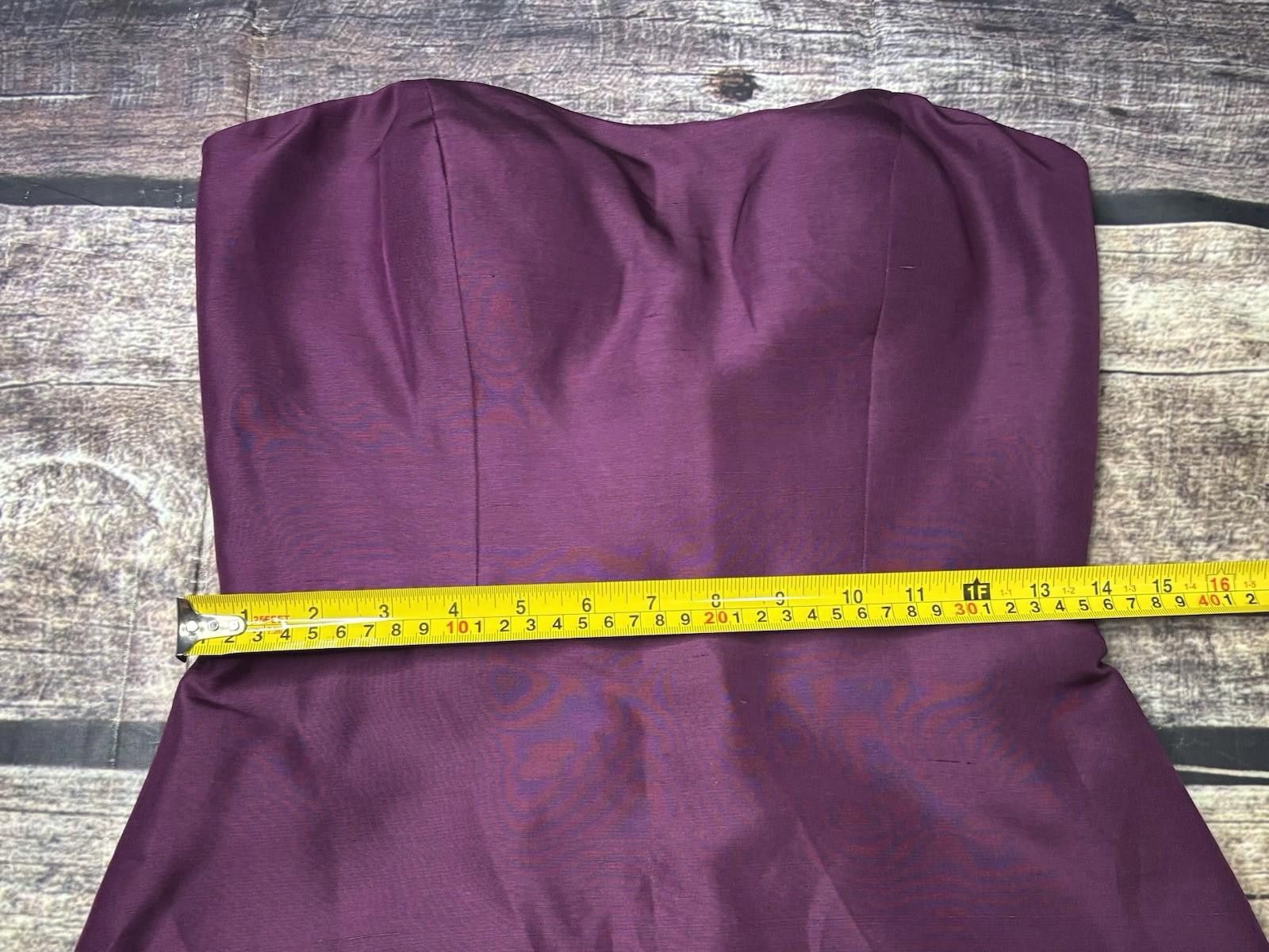 Other Jenny Yoo Dress Womens Size 4 Silk Sheath Strapless Purple Size S / US 4 / IT 40 - 10 Thumbnail