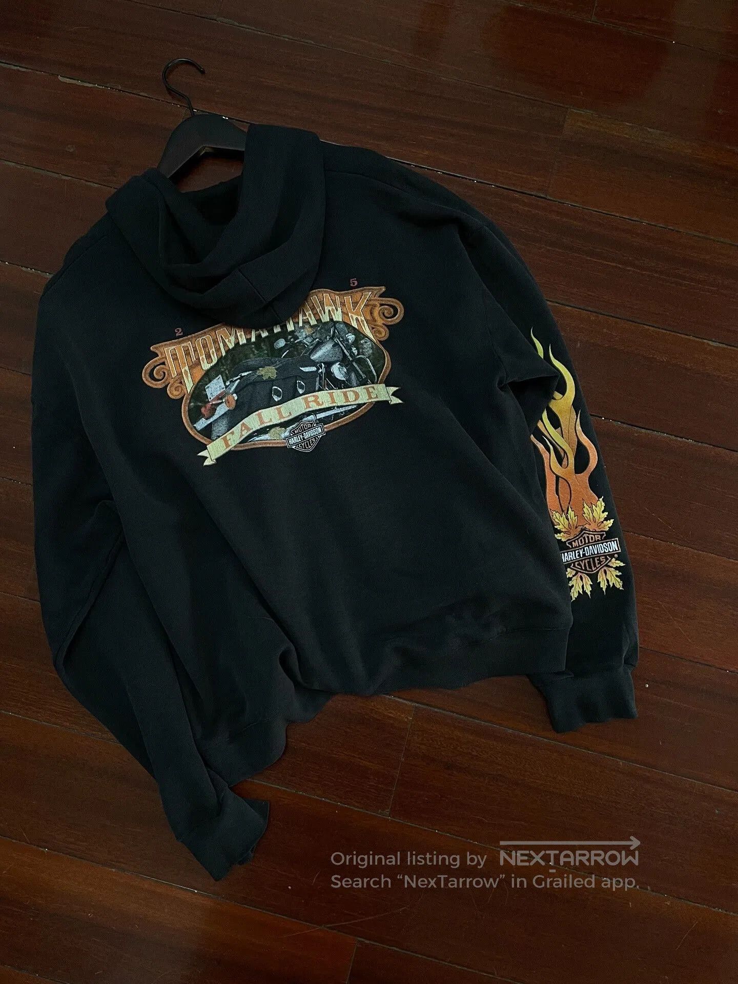 Vintage vintage Harley Davidson flame zip hoodie. Size US M / EU 48-50 / 2 - 1 Thumbnail