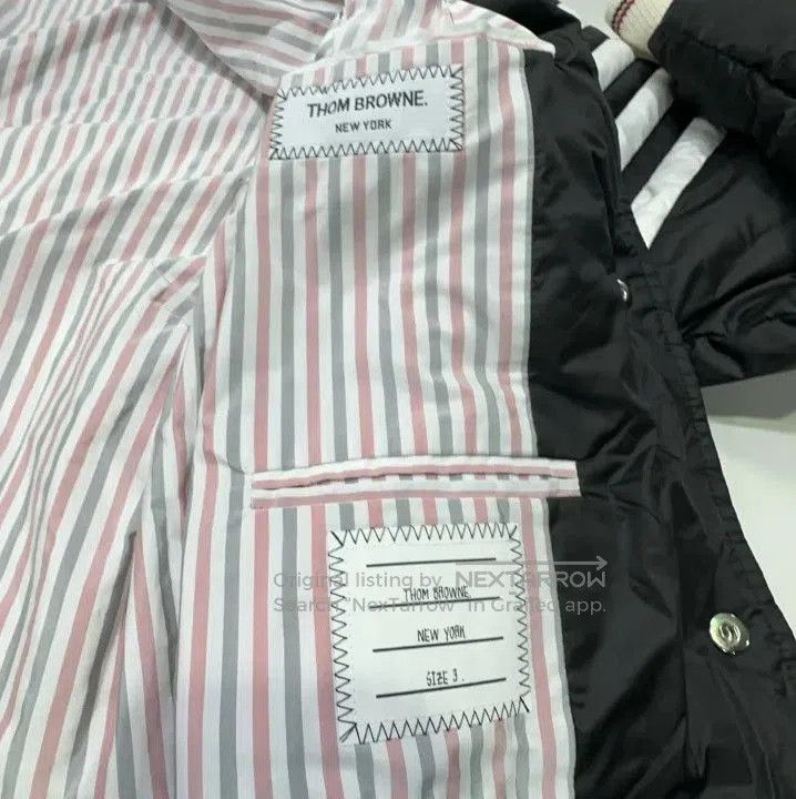 Thom Browne Thom Browne Black Nylon Flight Jacket for Men. Size US L / EU 52-54 / 3 - 6 Thumbnail