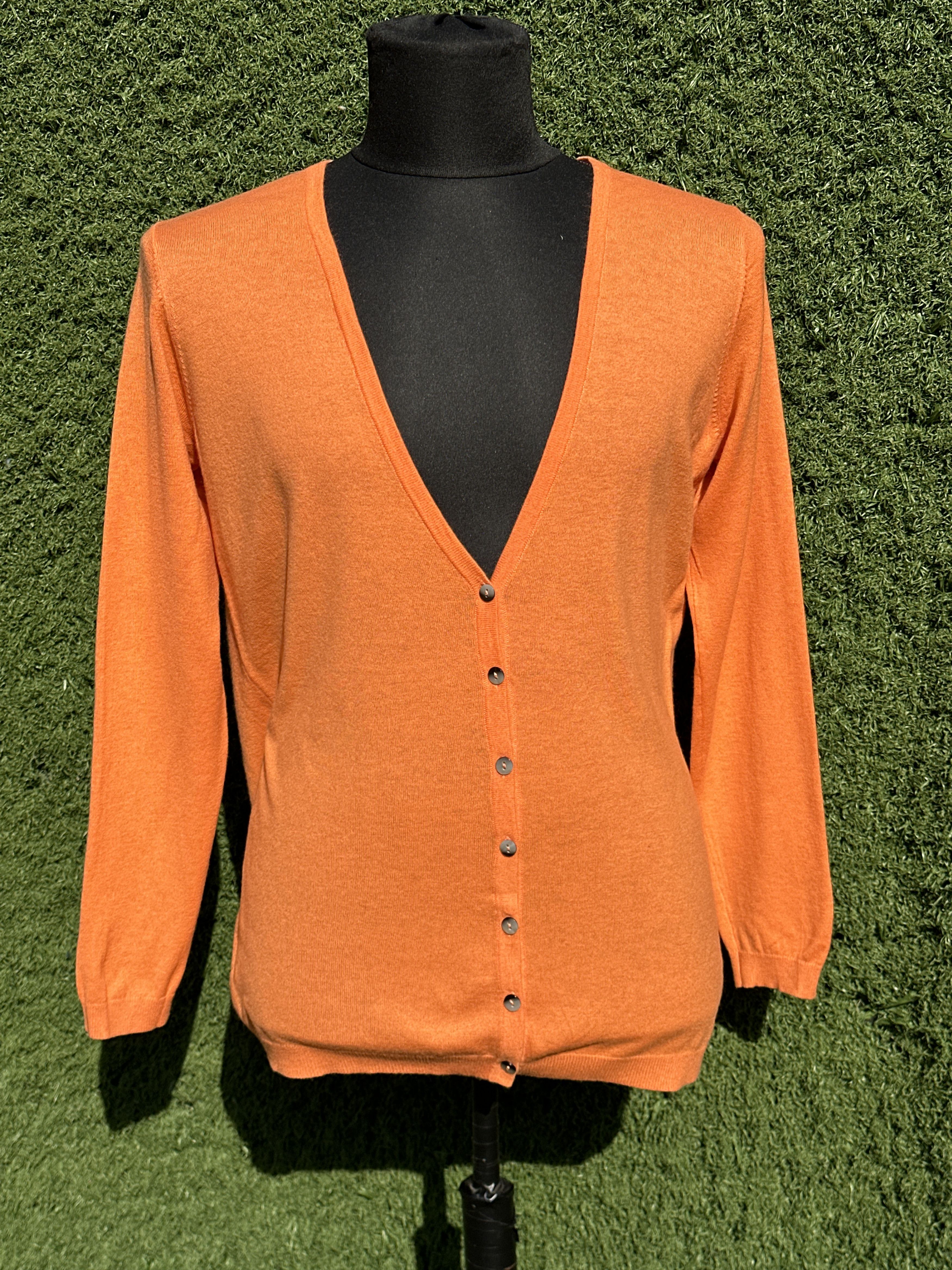 eskandar Eskandar Orange 100% Cashmere Cardigan Luxury Knit OS Size ONE SIZE - 5 Thumbnail