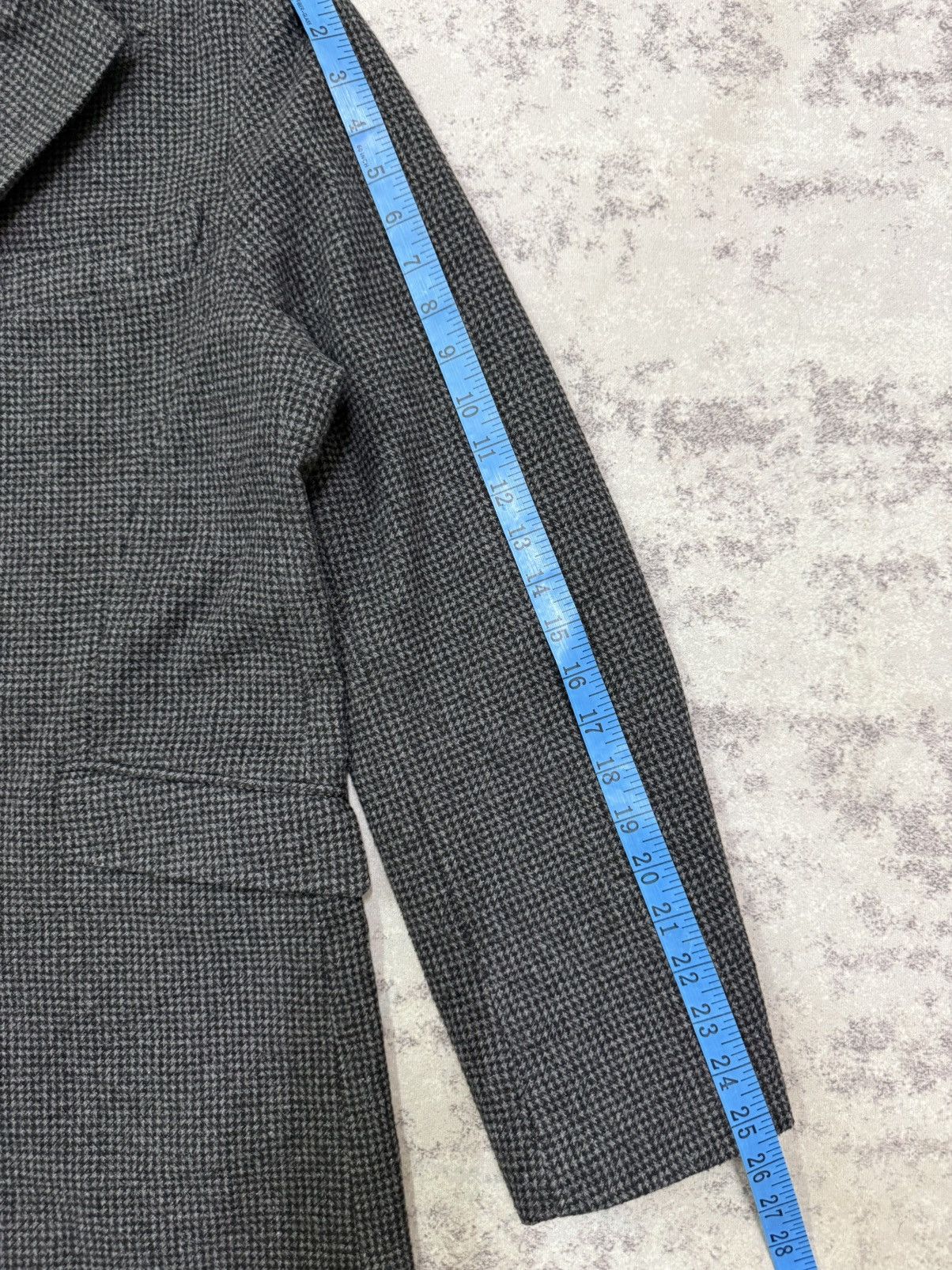 Tete Homme TETE HOMME GREY HOUNDSTOOTH WOOL OVERCOAT JACKET Size US M / EU 48-50 / 2 - 19 Thumbnail
