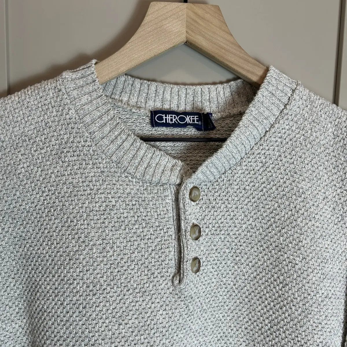 Cherokee × Vintage Vintage 90s Heavyweight Knit Sweater Cardigan Made in USA Size US L / EU 52-54 / 3 - 3 Thumbnail