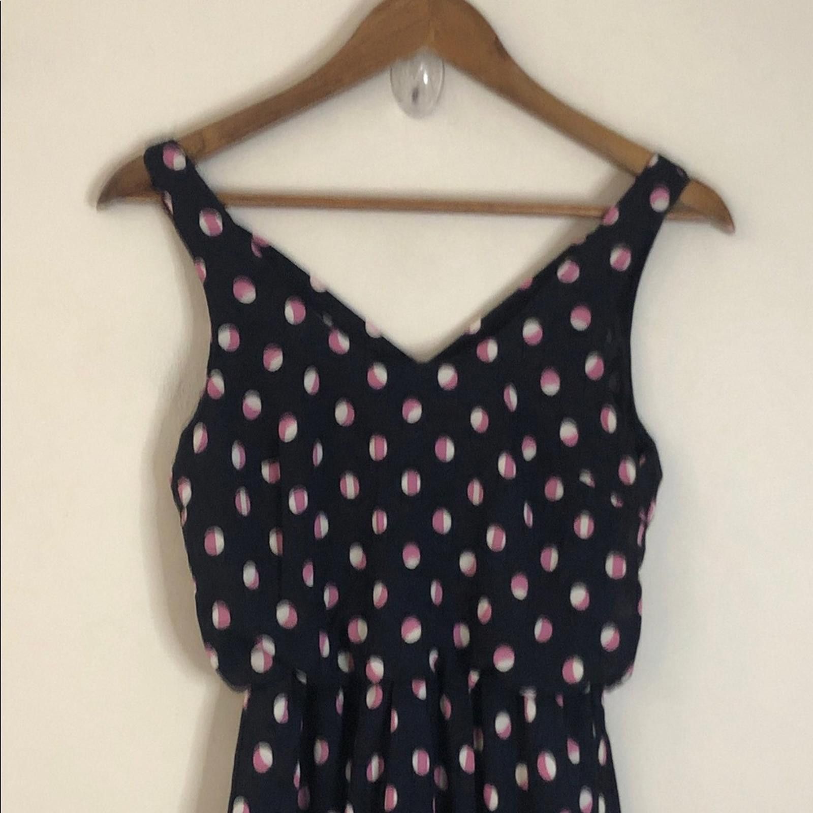 Luchiano Visconti Lush Black sleeveless mini dress Pink White Polka Dots SZ XS Size XS / US 0-2 / IT 36-38 - 2 Thumbnail