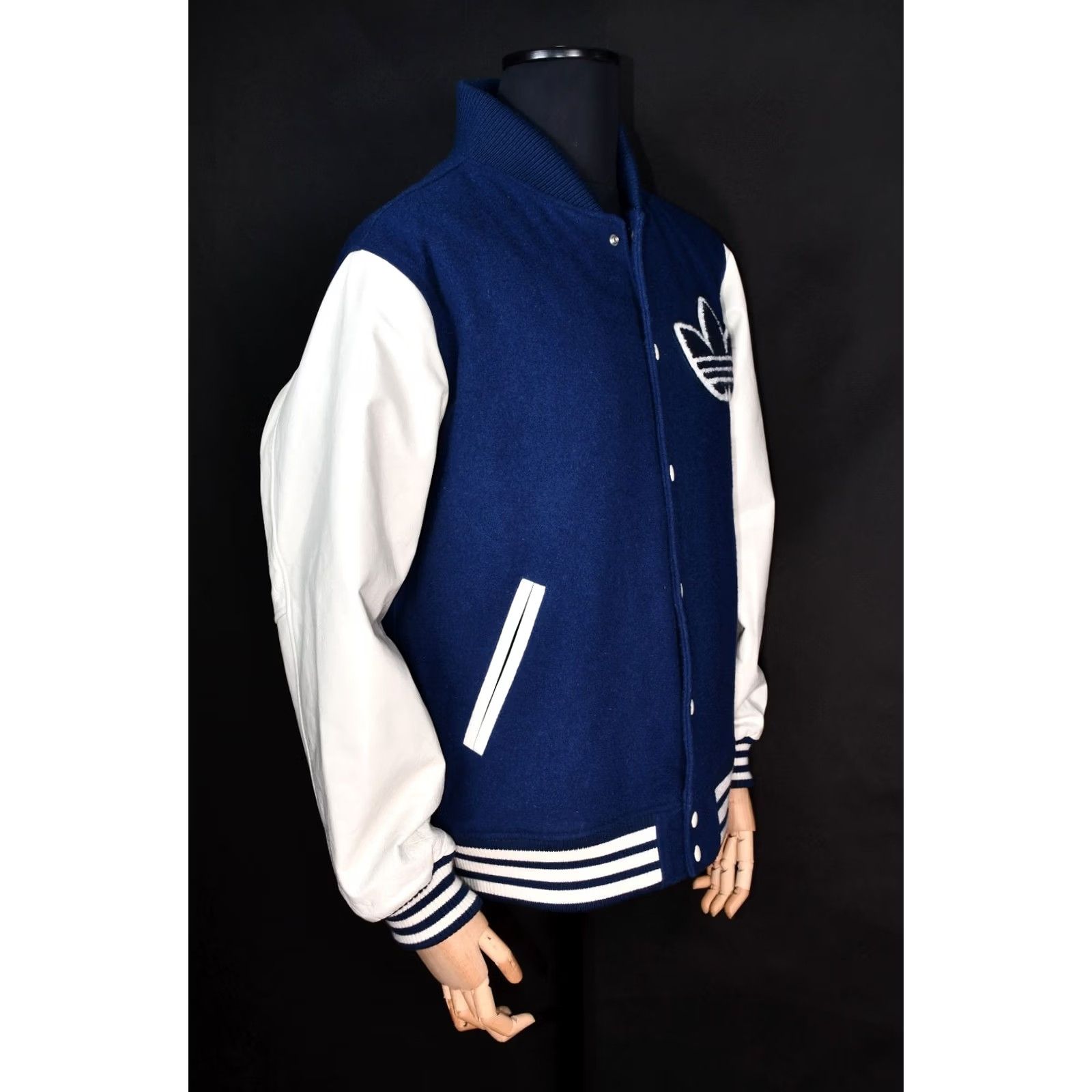 Adidas Adidas Originals Nigo 25 Varsity College Leather Sleeve Men's Jacket XL Blue Wool Sleeve Bomber Jacket College Logo Vintage No (cond) Size US XL / EU 56 / 4 - 6 Thumbnail