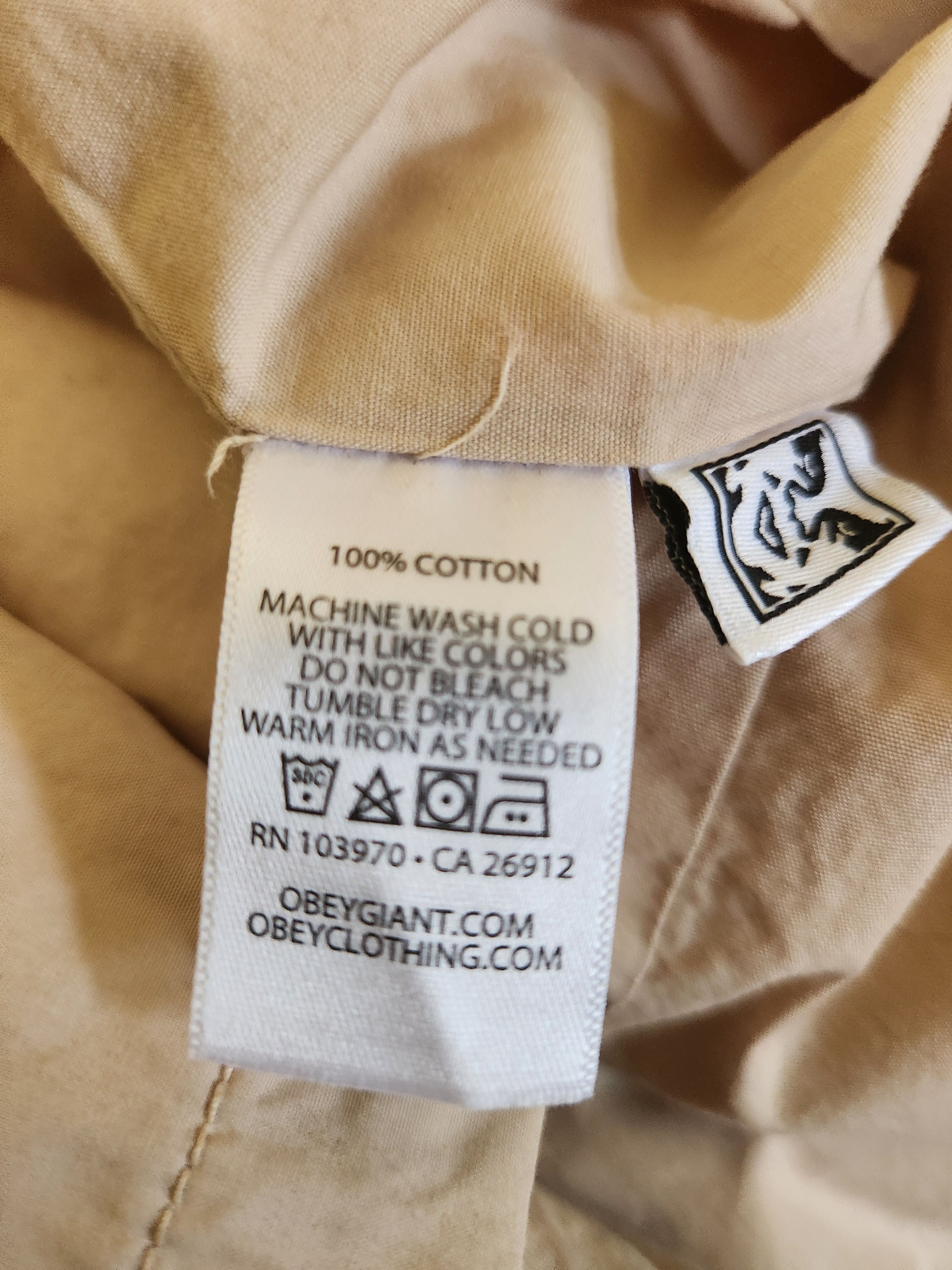 Obey NWT Unisex Beige Utility Jacket Size US XL / EU 56 / 4 - 4 Thumbnail