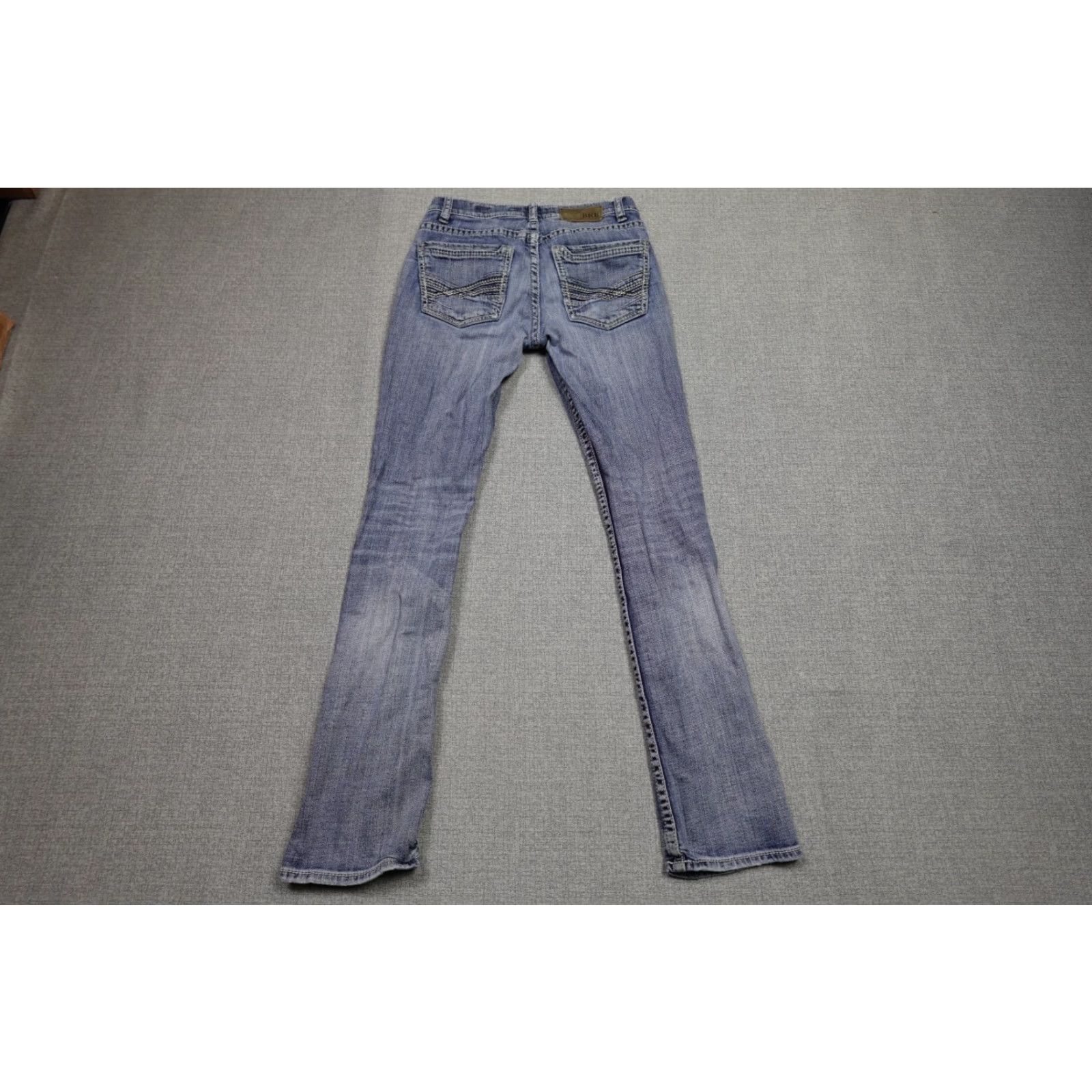 Vintage Buckle Jeans Mens 29x31 Blue Alec Straight Western Thick Stitch Cowboy Stretch Jeans Size US 29 - 4 Thumbnail