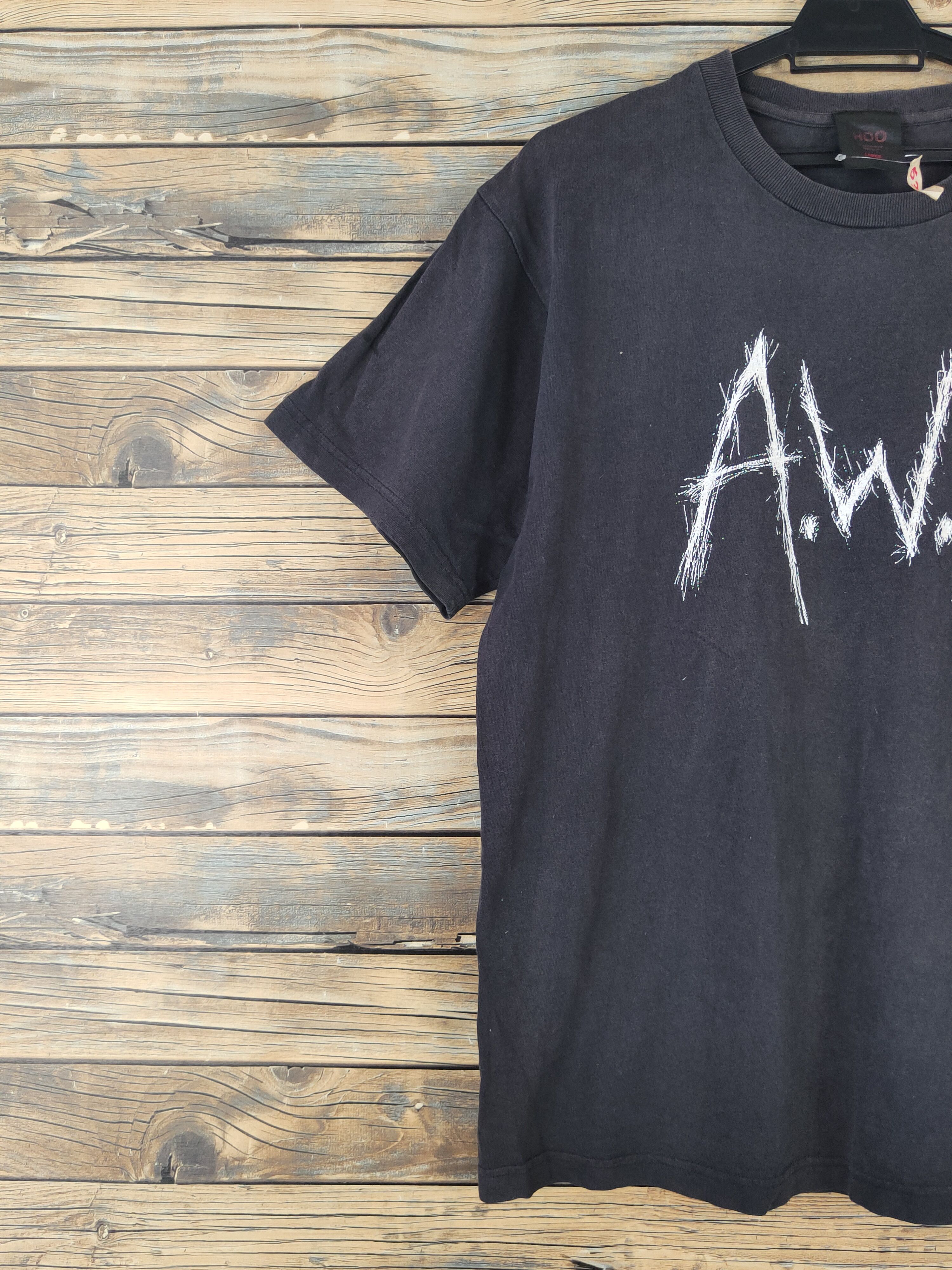 Japanese Brand × Vintage A.W.K Black Faded Short Sleeve T-shirts #632 Size US L / EU 52-54 / 3 - 3 Thumbnail