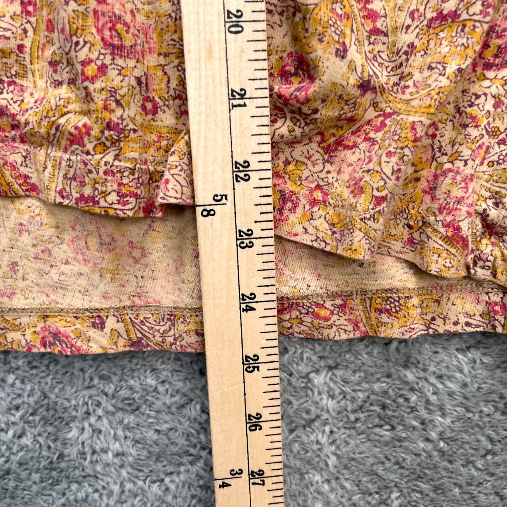Ralph Lauren Lauren Ralph Lauren Top Womens Medium Beige Blouse Floral Ruffled Puff Sleeve Size M / US 6-8 / IT 42-44 - 6 Thumbnail