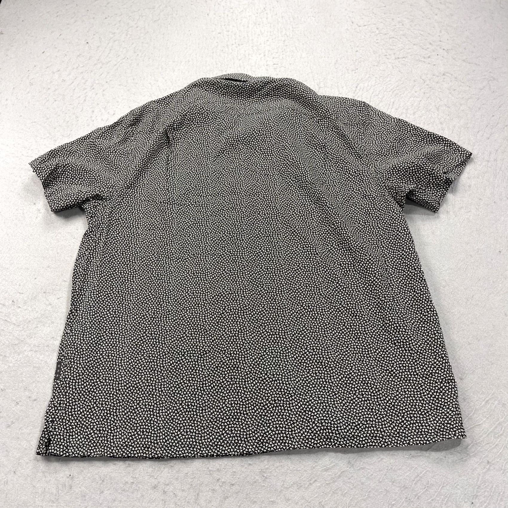 John Varvatos VINTAGE John Varvatos U.S.A. Shirt Mens L Black Geometric Short Sleeve Button Up Camp Size US L / EU 52-54 / 3 - 6 Thumbnail