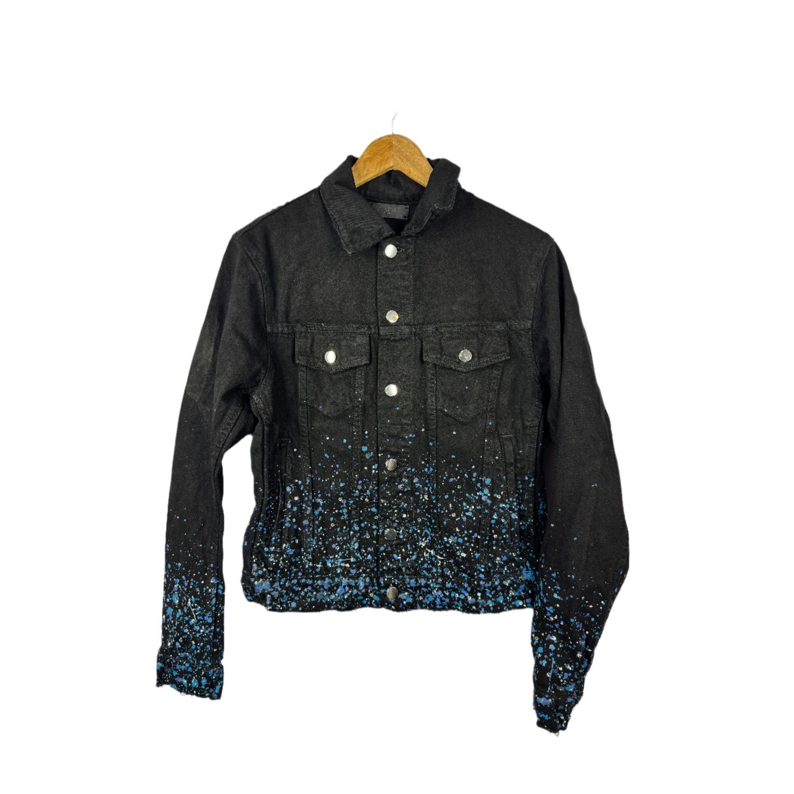 Amiri Amiri Paint Splatter Crystal Black Jean Jacket Size US S / EU 44-46 / 1 - 1 Thumbnail