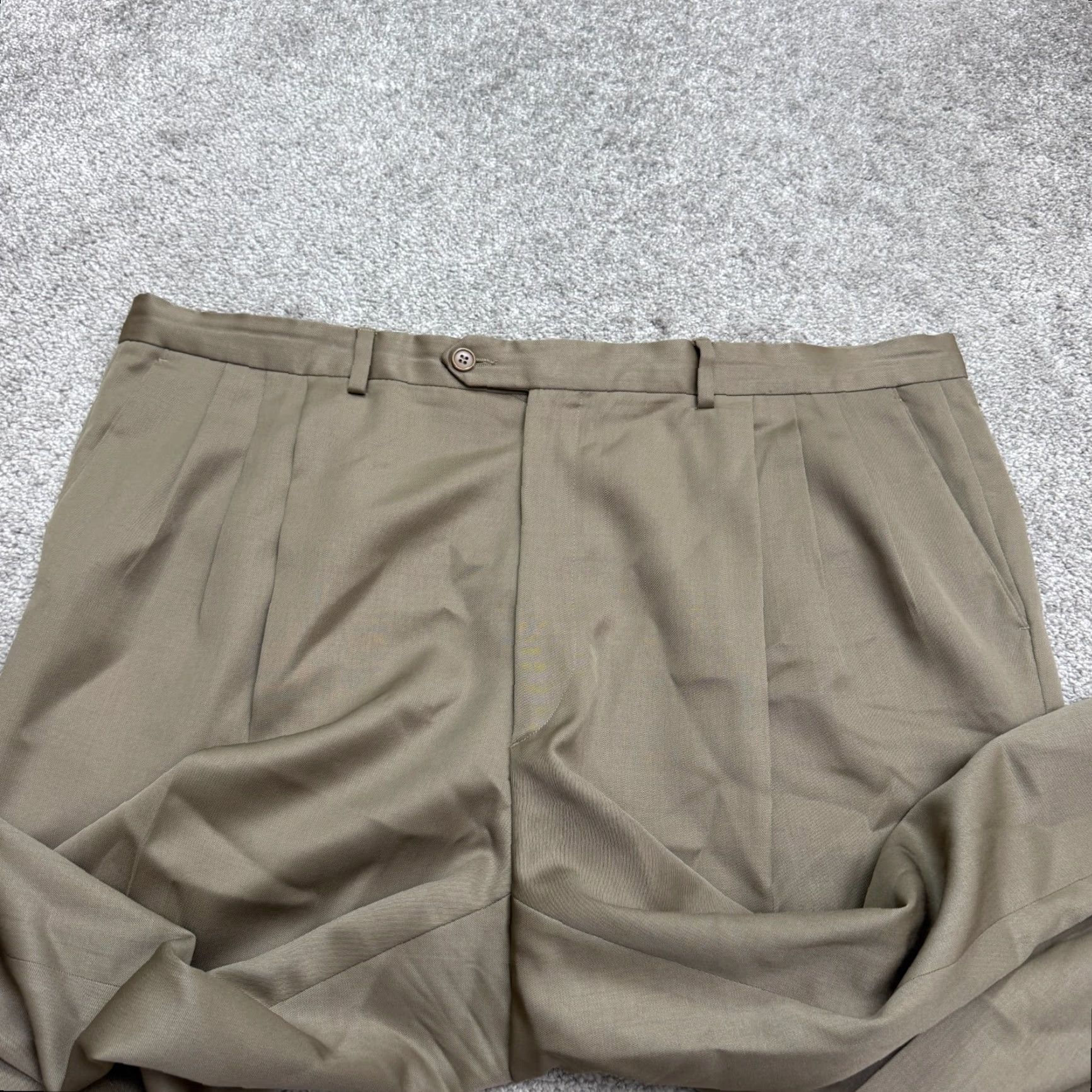 Vintage VINTAGE Pazon Santorelli Dress Pants Mens 40x32 Brown Pleated Classic 90s Retro Size US 40 / EU 56 - 3 Thumbnail