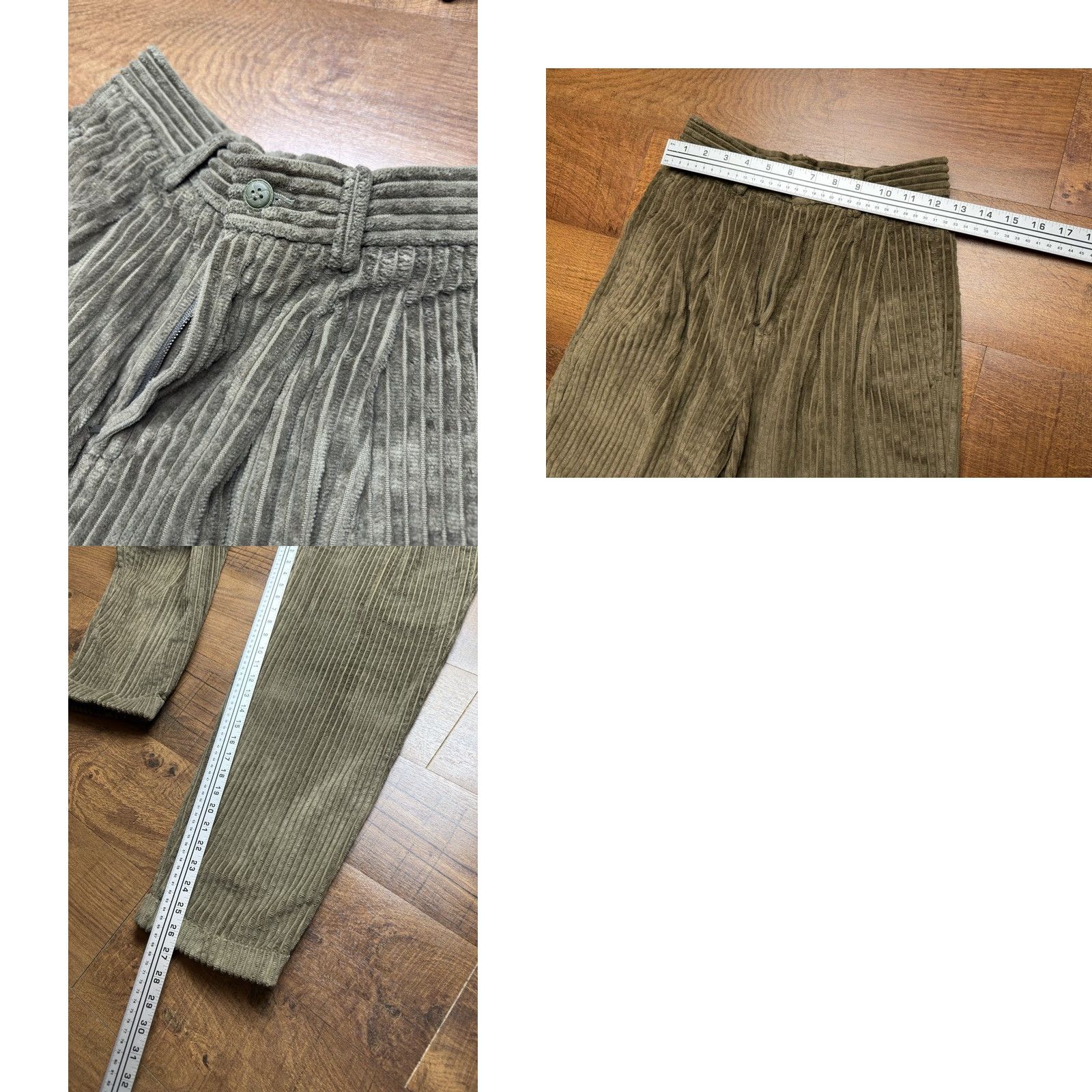 Eddie Bauer VINTAGE Eddie Bauer Pants Green Women’s 4P Corduroy Pleated High Waisted Tapered 27 Inseam Inseam Petite 25 Waist 80s Size 42" / US 20 - 8 Thumbnail