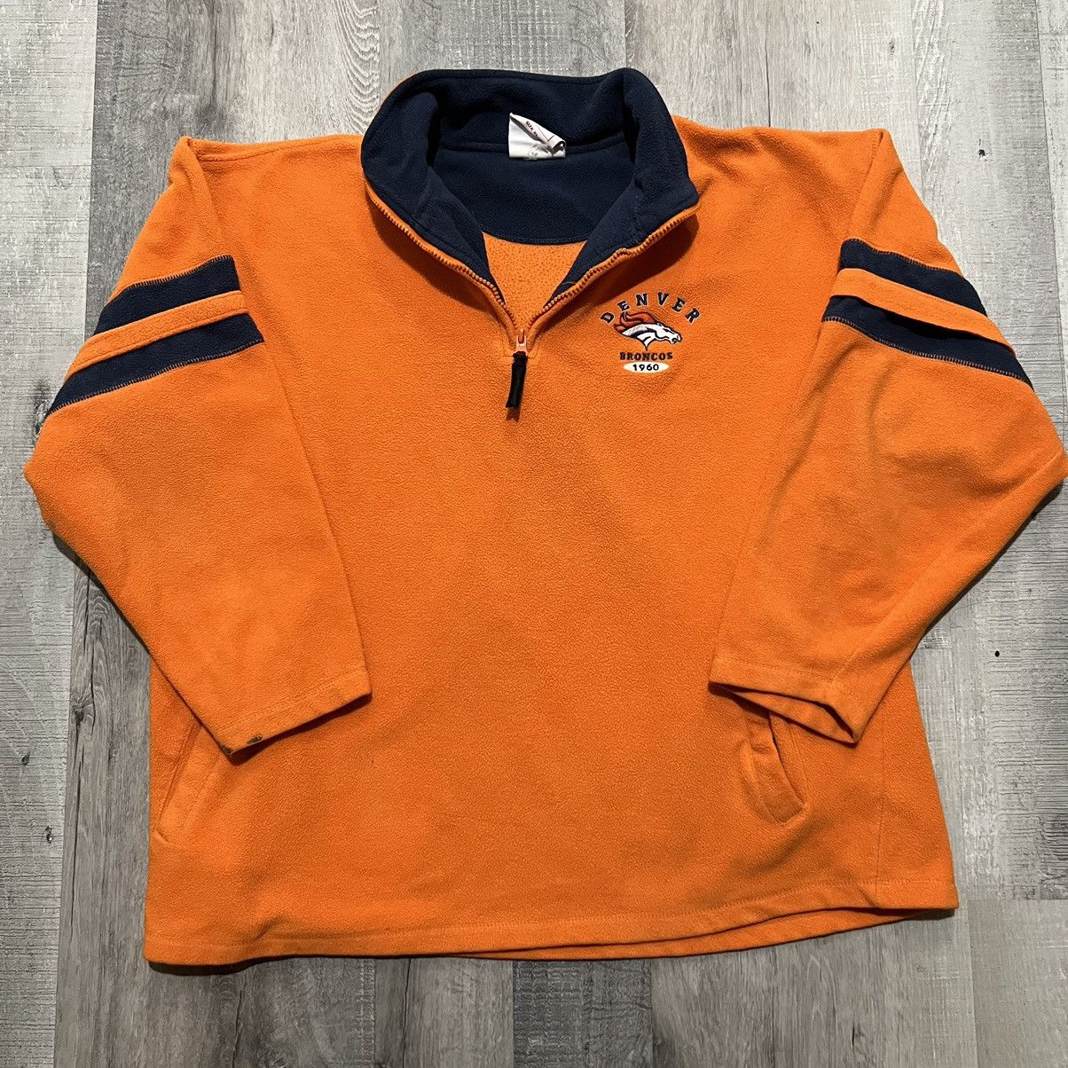 NFL Denver Broncos NFL Orange Fleece 1/2 Zip Football Sweatshirt Size US XL / EU 56 / 4 - 1 Thumbnail