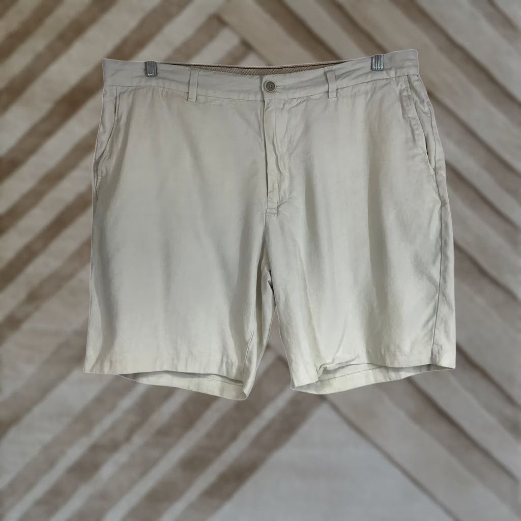 Tommy Bahama Tommy Bahama Mens Silk Shorts Size 40 Khaki Flat Front Casual Beach Vacation Size US 40 / EU 56 - 1 Thumbnail