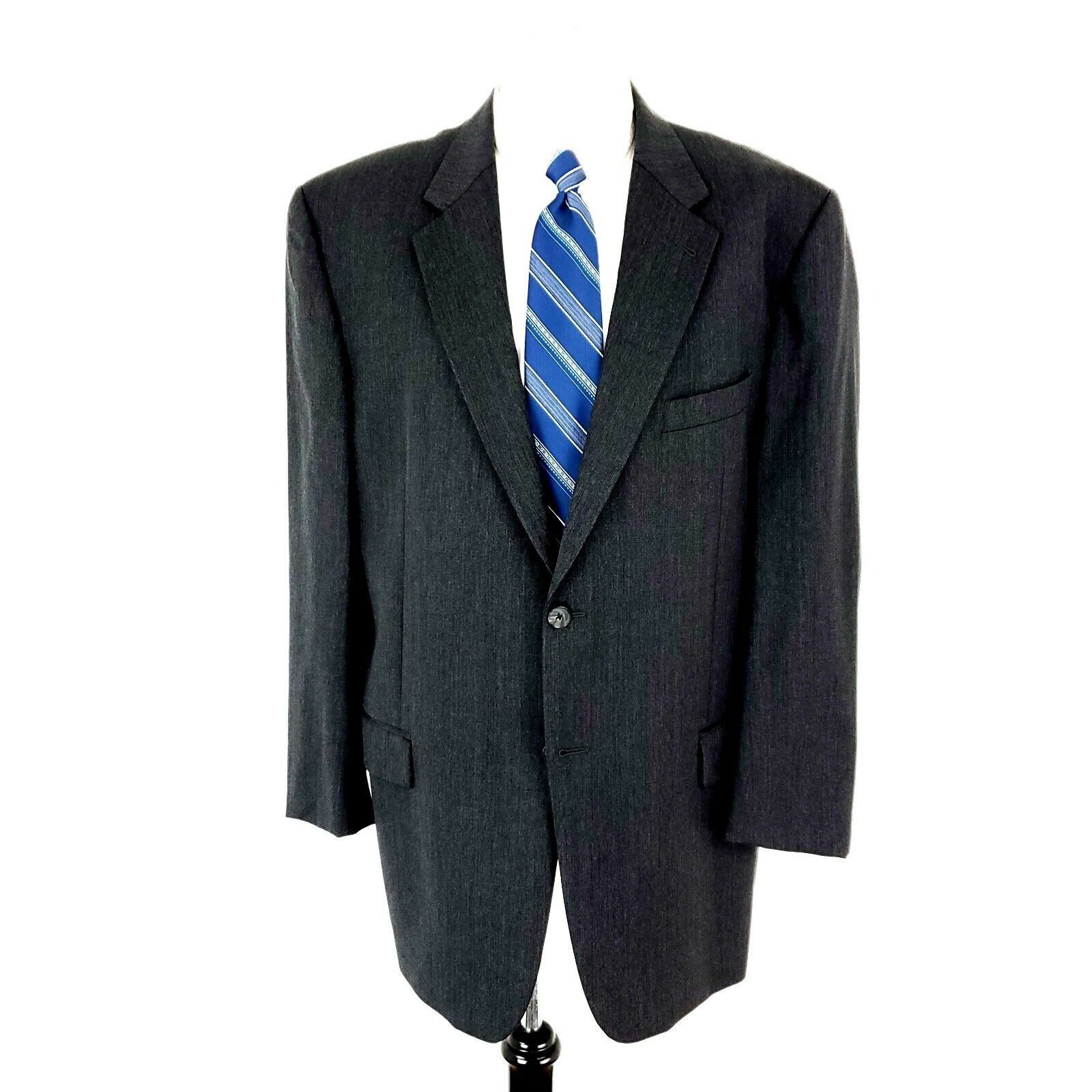 Joseph Abboud Joseph Abboud Mark Shale Wool 2 Button Blazer 44L Gray Herri Size 44L - 3 Thumbnail