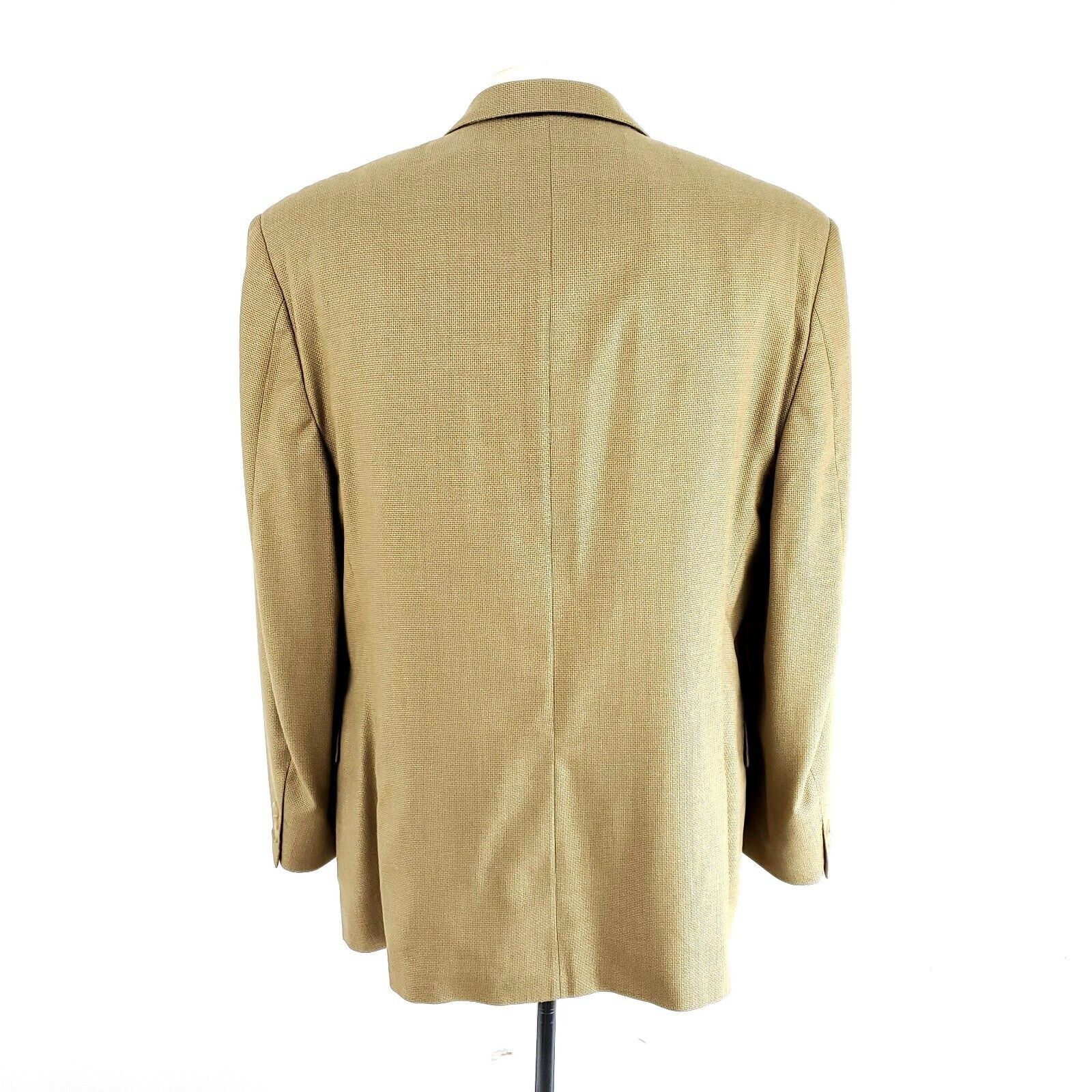 Jack Victor Jack Victor Wool Silk 2 Button Sport Coat Blazer 42R Tan Bas Size 42R - 5 Thumbnail