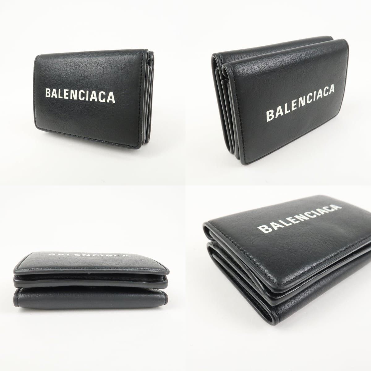 Balenciaga Balenciaga Everyday Calfskin Tri-fold Wallet Black Size ONE SIZE - 3 Thumbnail