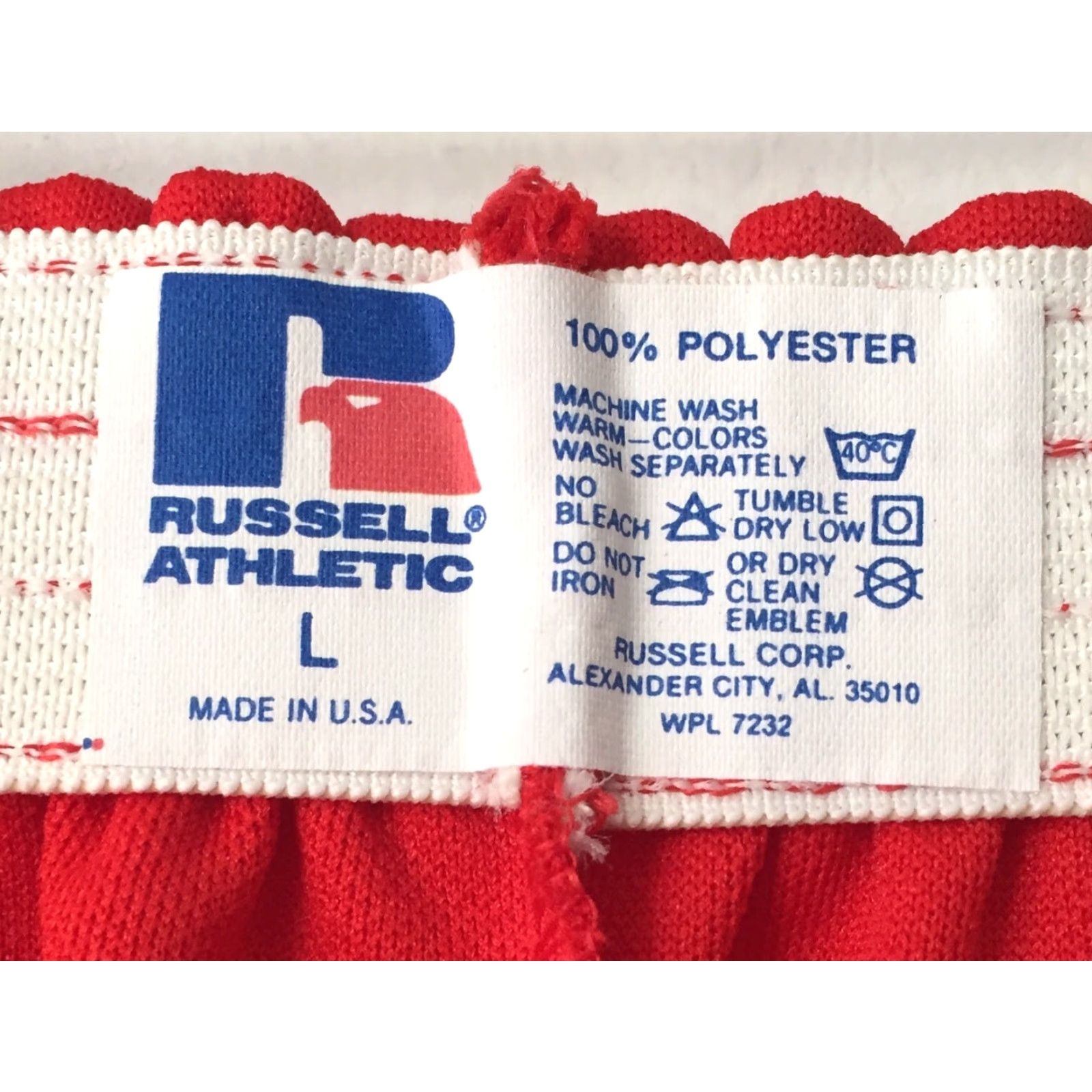 Russell Athletic VINTAGE Russel Athletic Womens Shorts Athletic Red 100% Polyester NOS size L High Waisted Babes Embroidered Size 36" / US 14 / IT 50 - 3 Thumbnail