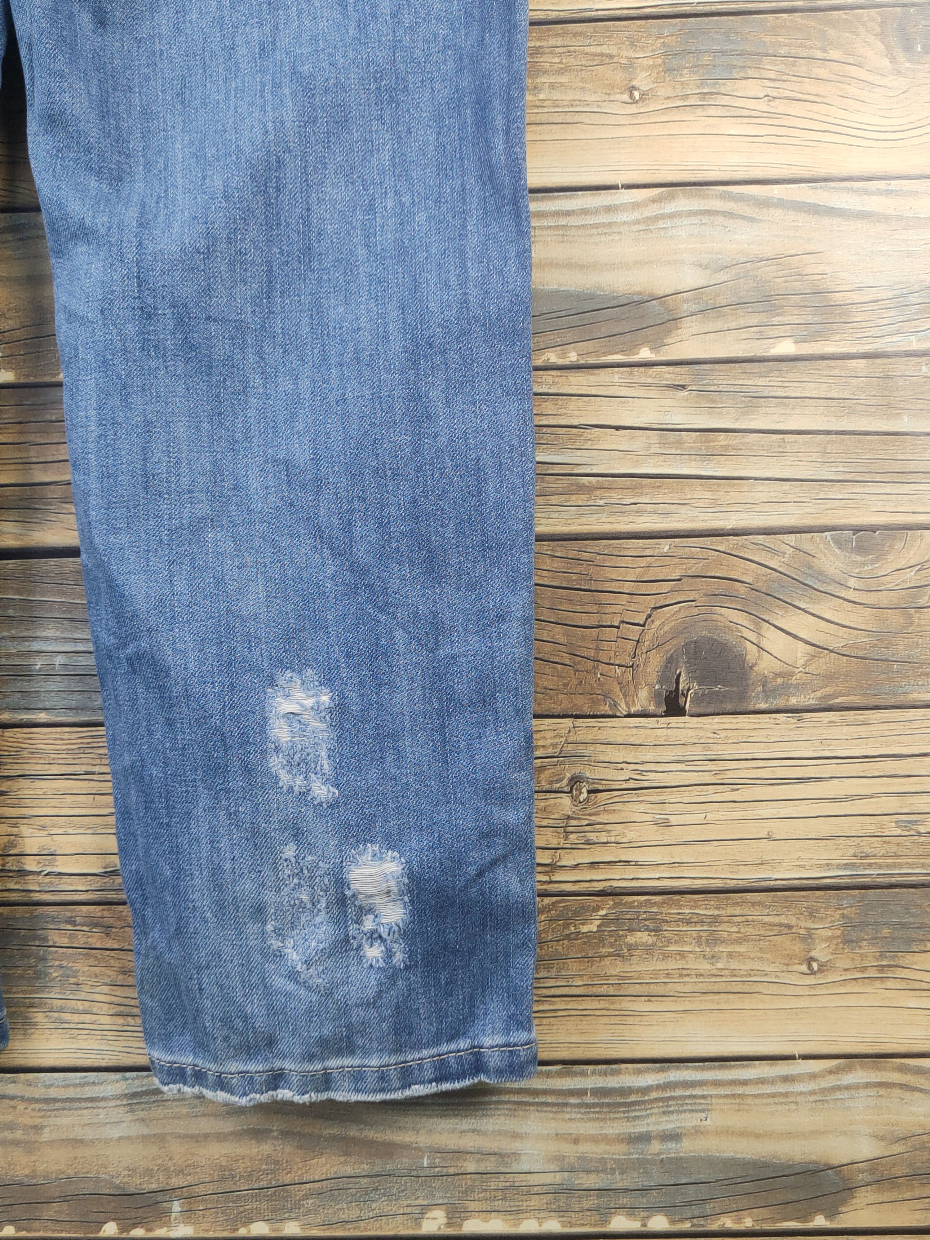 Japanese Brand × Vintage Vintage by Q's Blue Distressed Denim Jumpsuits Size 31" - 16 Thumbnail