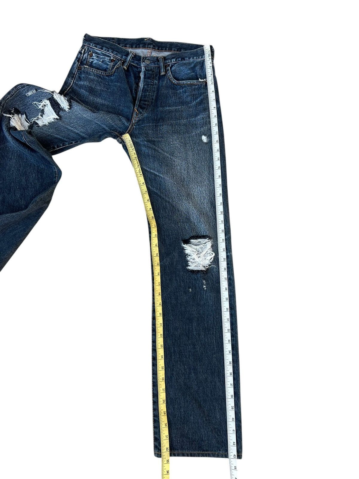45rpm Vintage 45rpm Distressed Fade Denim Selvedge Jeans Size US 30 / EU 46 - 4 Thumbnail