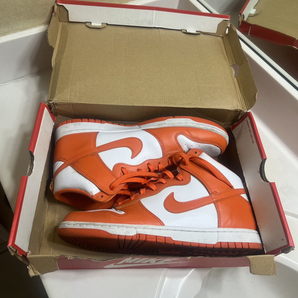 Nike 2021 Orange Syracuse Dunk Retro Hightop Size US 11.5 / EU 44-45 - 1 Thumbnail