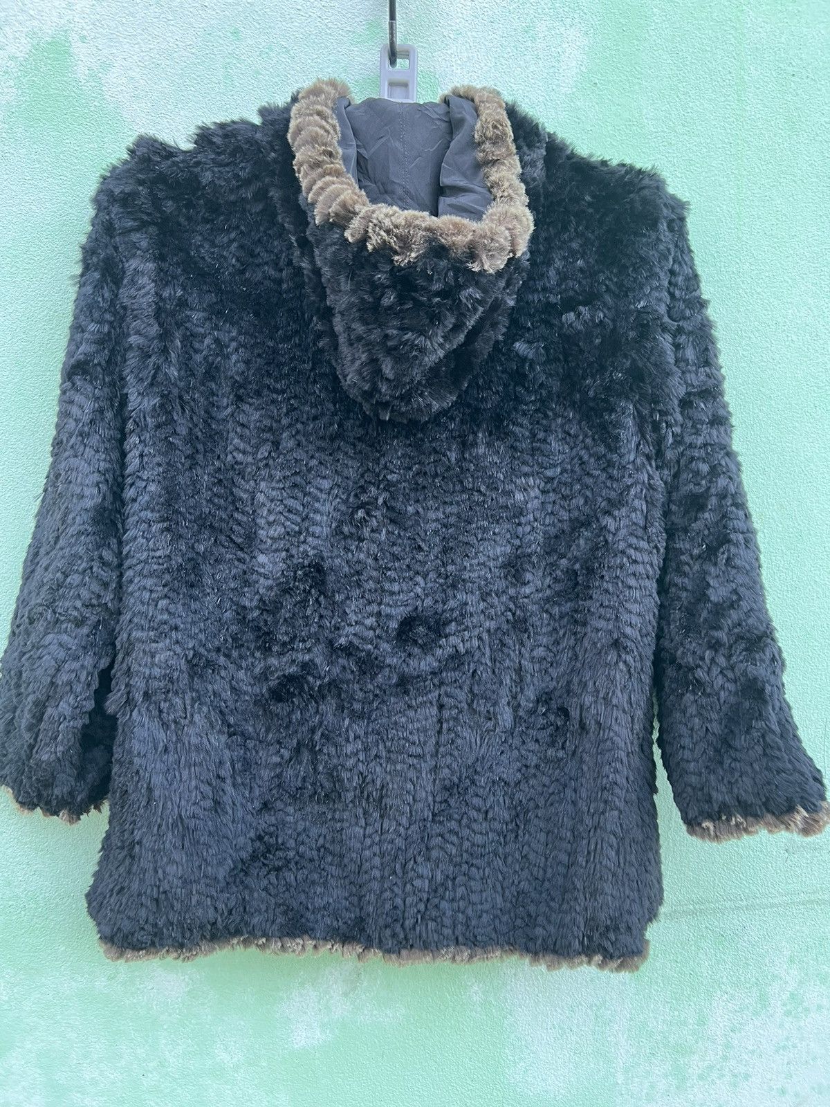 Leather Furugi USED vintage 100% silk rabbit fur reversible jacket Size US L / EU 52-54 / 3 - 2 Thumbnail