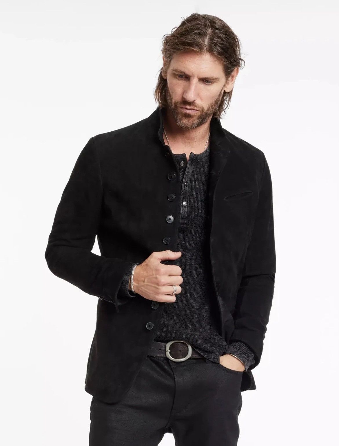 John Varvatos Goat suede Multibutton jacket. 48 Size US M / EU 48-50 / 2 - 6 Thumbnail