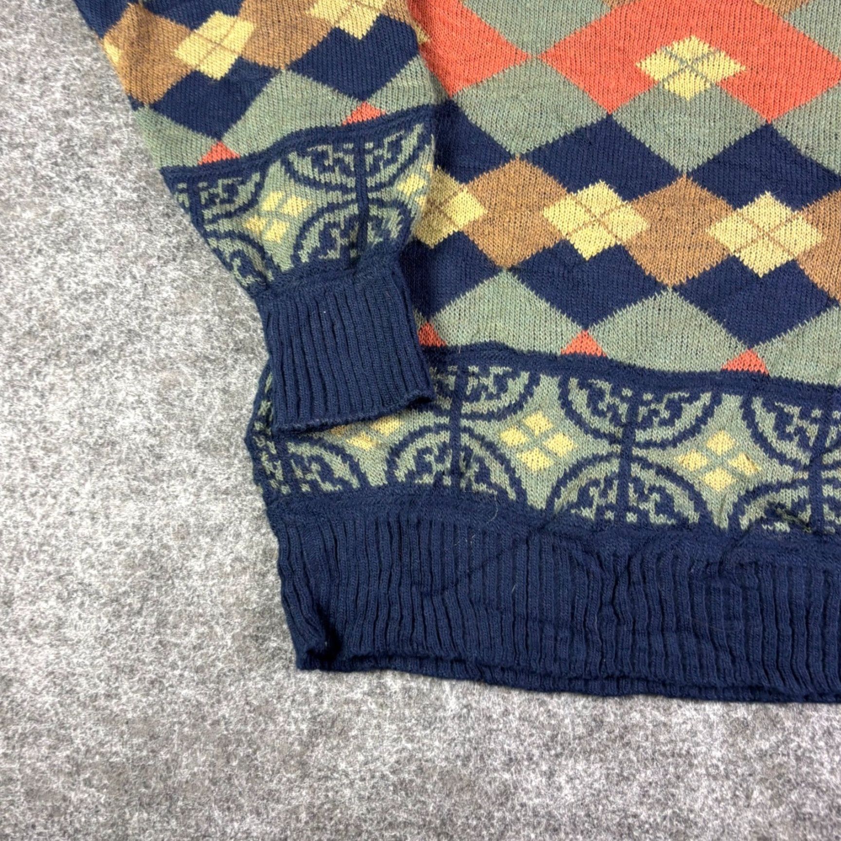 Vintage VINTAGE Jan Paulsen Crewneck Sweater Navy Blue Argyle Geometric Knit Mens XL Size US XL / EU 56 / 4 - 6 Thumbnail