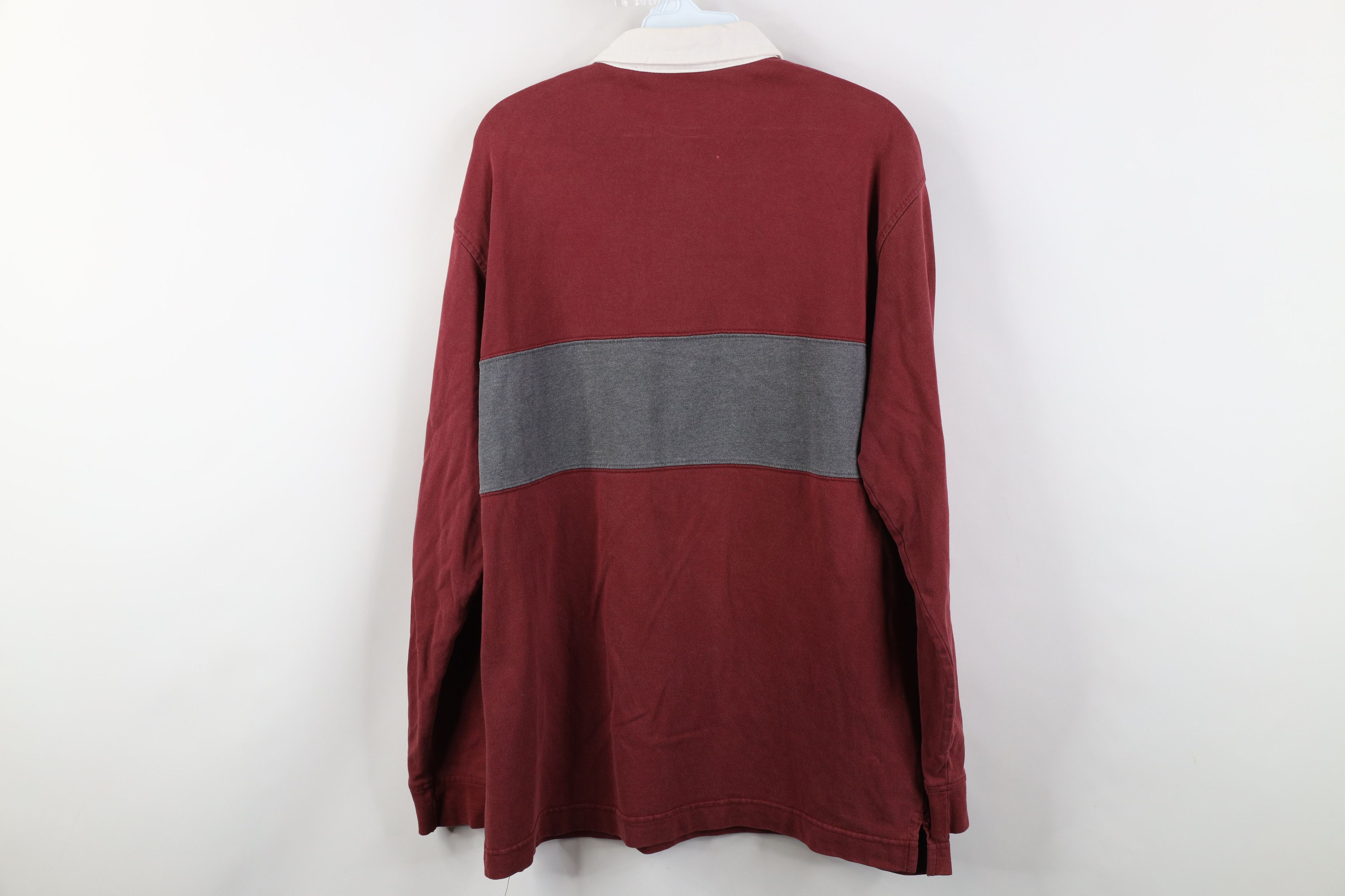 Vintage Vintage 90s Streetwear Block Long Sleeve Rugby Polo Red Size US M / EU 48-50 / 2 - 14 Thumbnail