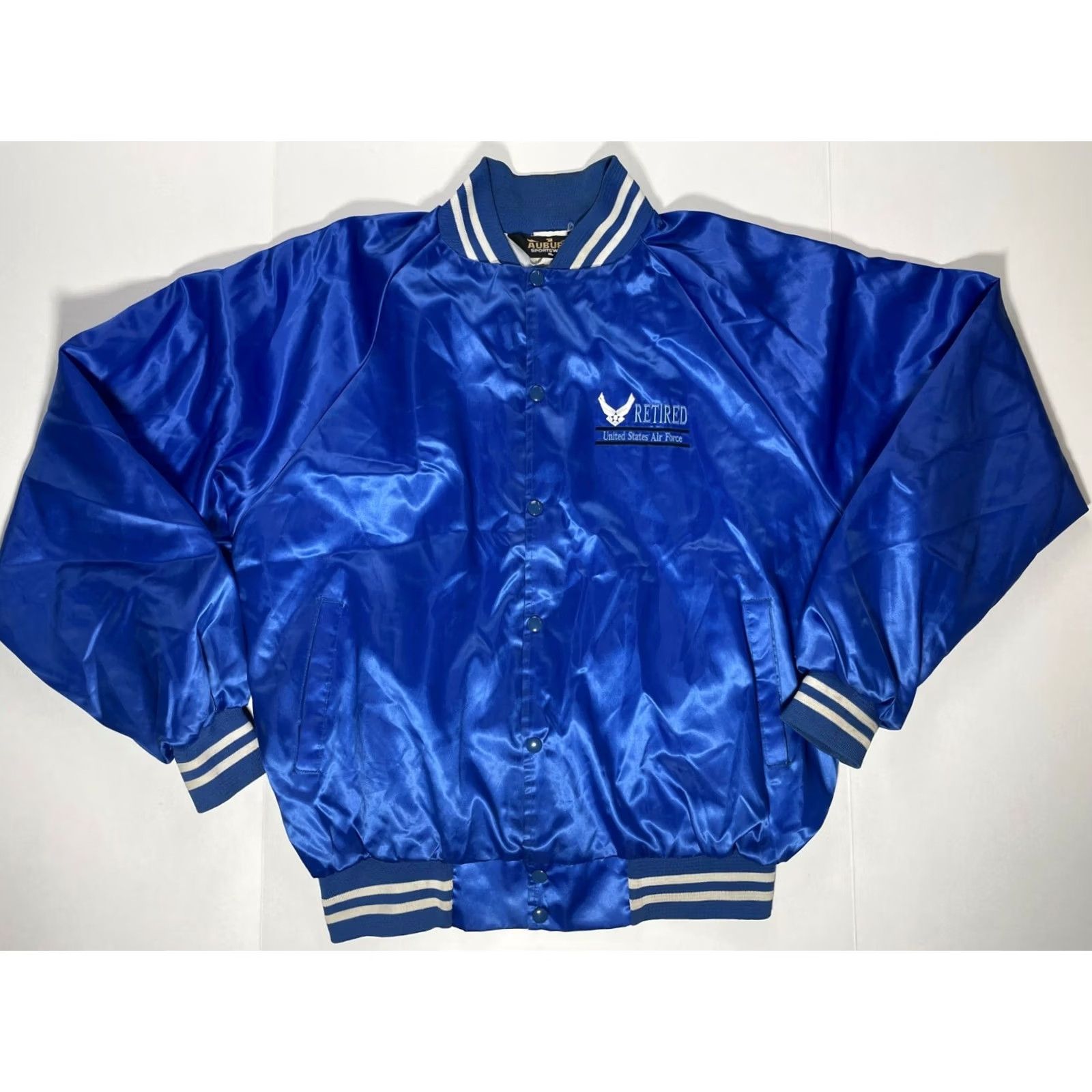 Coach VINTAGE Auburn USA Bomber Jacket Mens XL Blue Satin Coach Letterman Size US XL / EU 56 / 4 - 3 Thumbnail