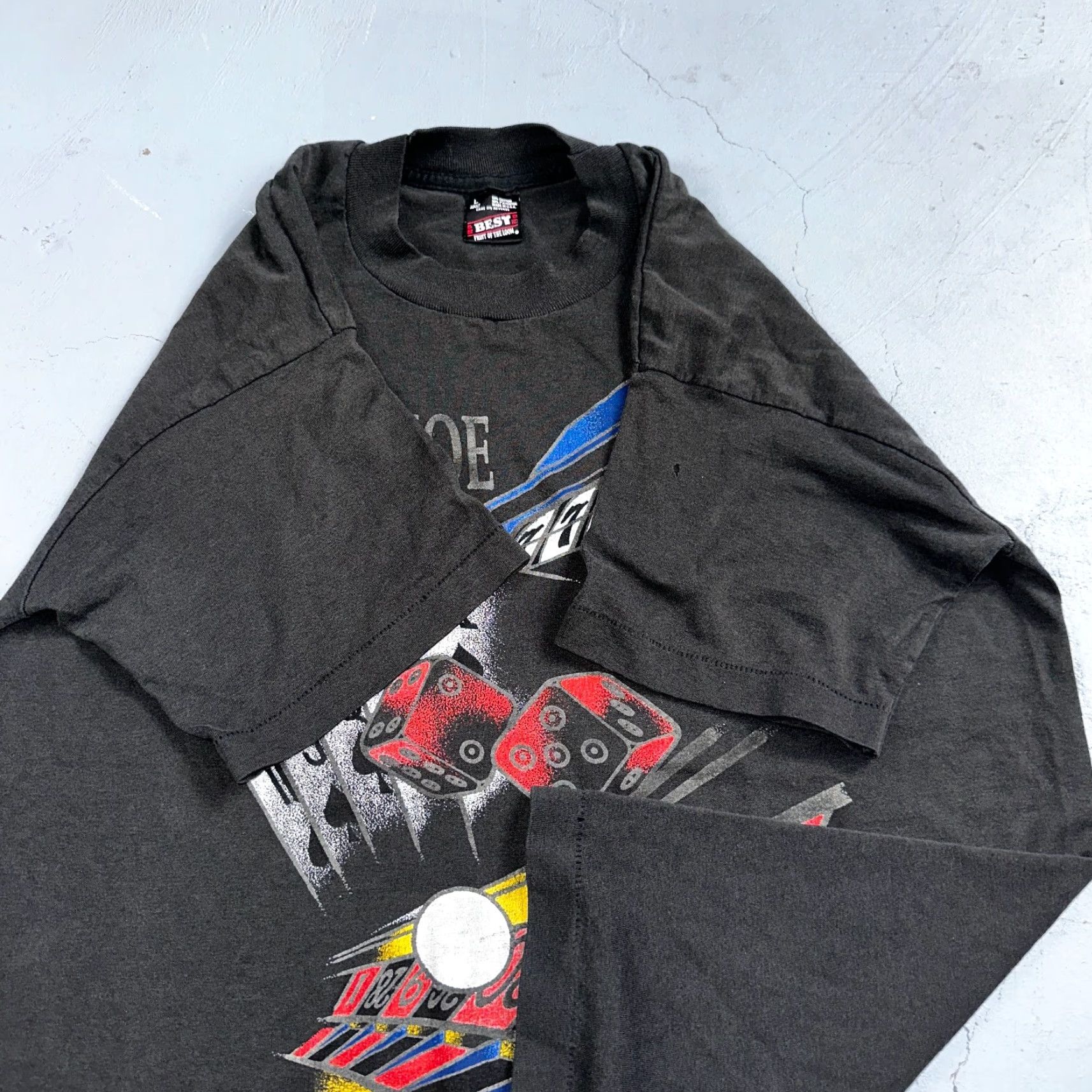 Fruit Of The Loom VINTAGE Lake Tahoe Casino Gambling T Shirt Black 1994 90s FT L Men Crew Neck Short Sleeve Fruit of the Loom Poker Cards Size US L / EU 52-54 / 3 - 5 Thumbnail