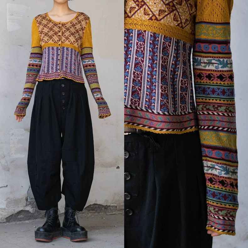 Kenzo KENZO Ethnic patchwork knit sweater Size M / US 6-8 / IT 42-44 - 2 Thumbnail