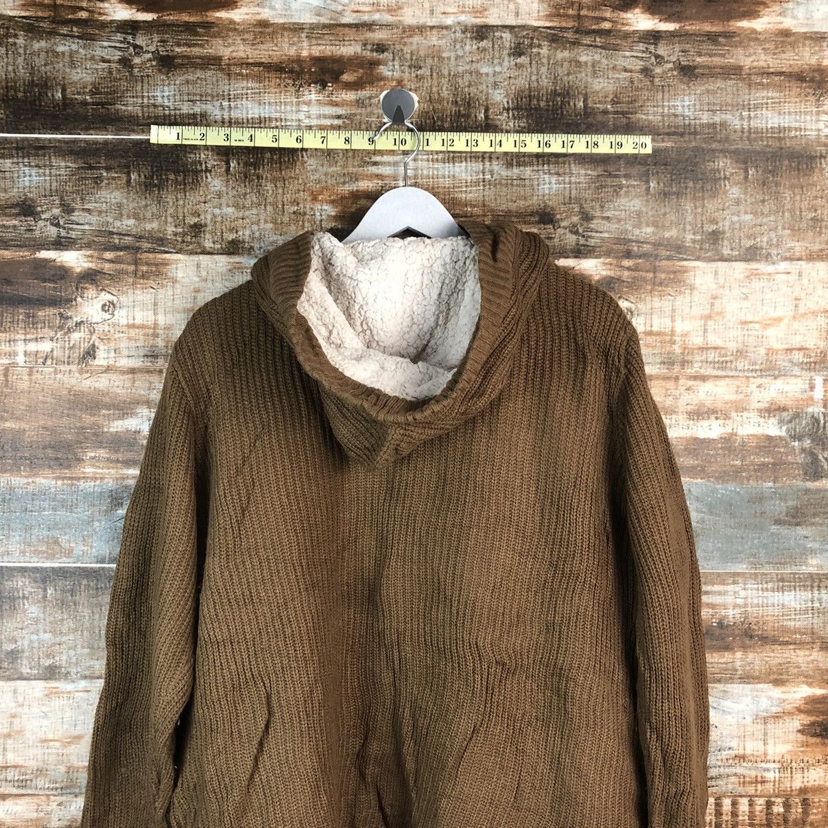 Homespun Knitwear Sugar Spoon Brown vintage japan Cardigan Hoodie #A2352 Size US L / EU 52-54 / 3 - 13 Thumbnail