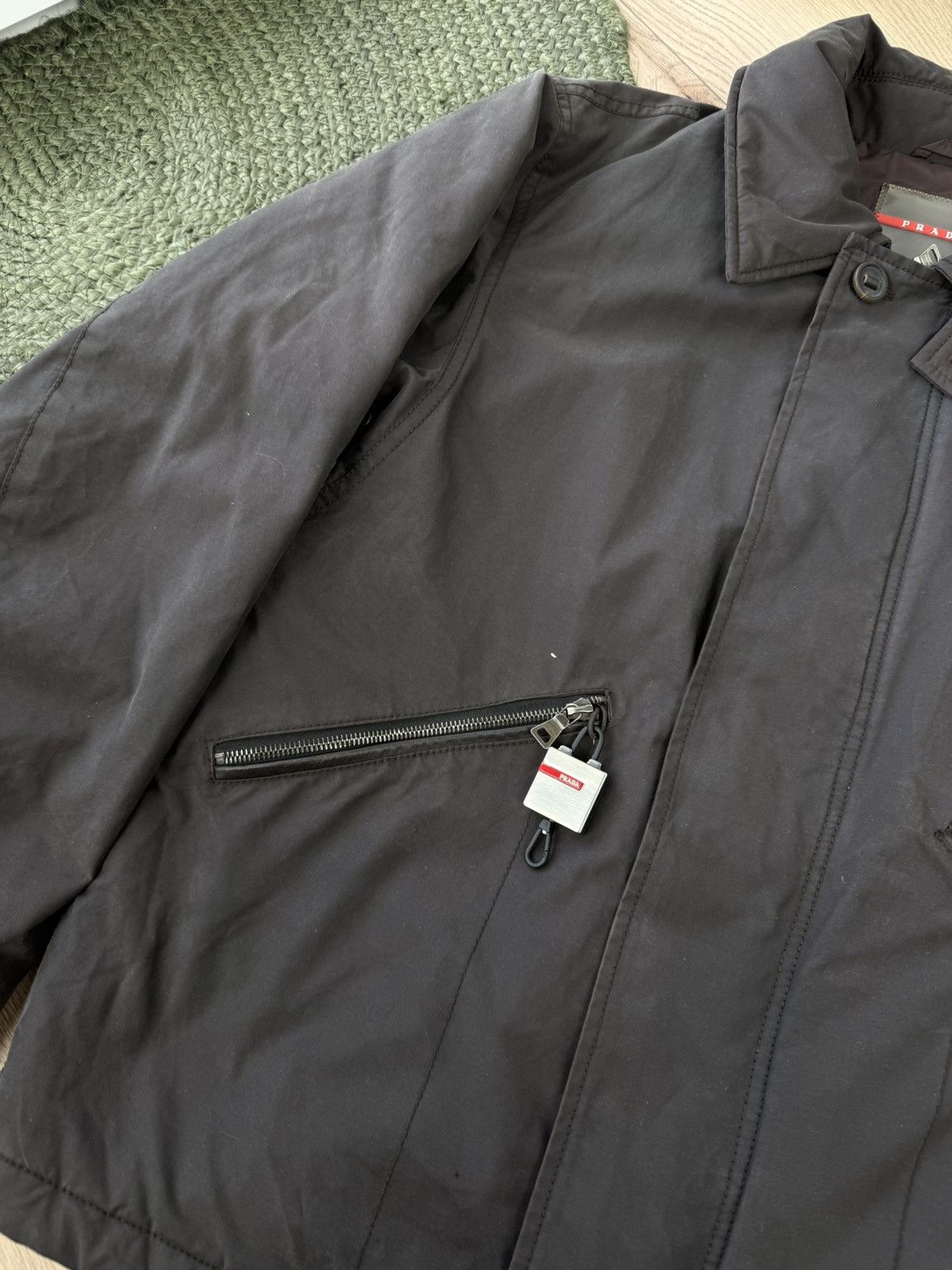 Prada Prada Bomber Aviation Jacket Nylon Turtleneck Red Tab Size US L / EU 52-54 / 3 - 6 Thumbnail