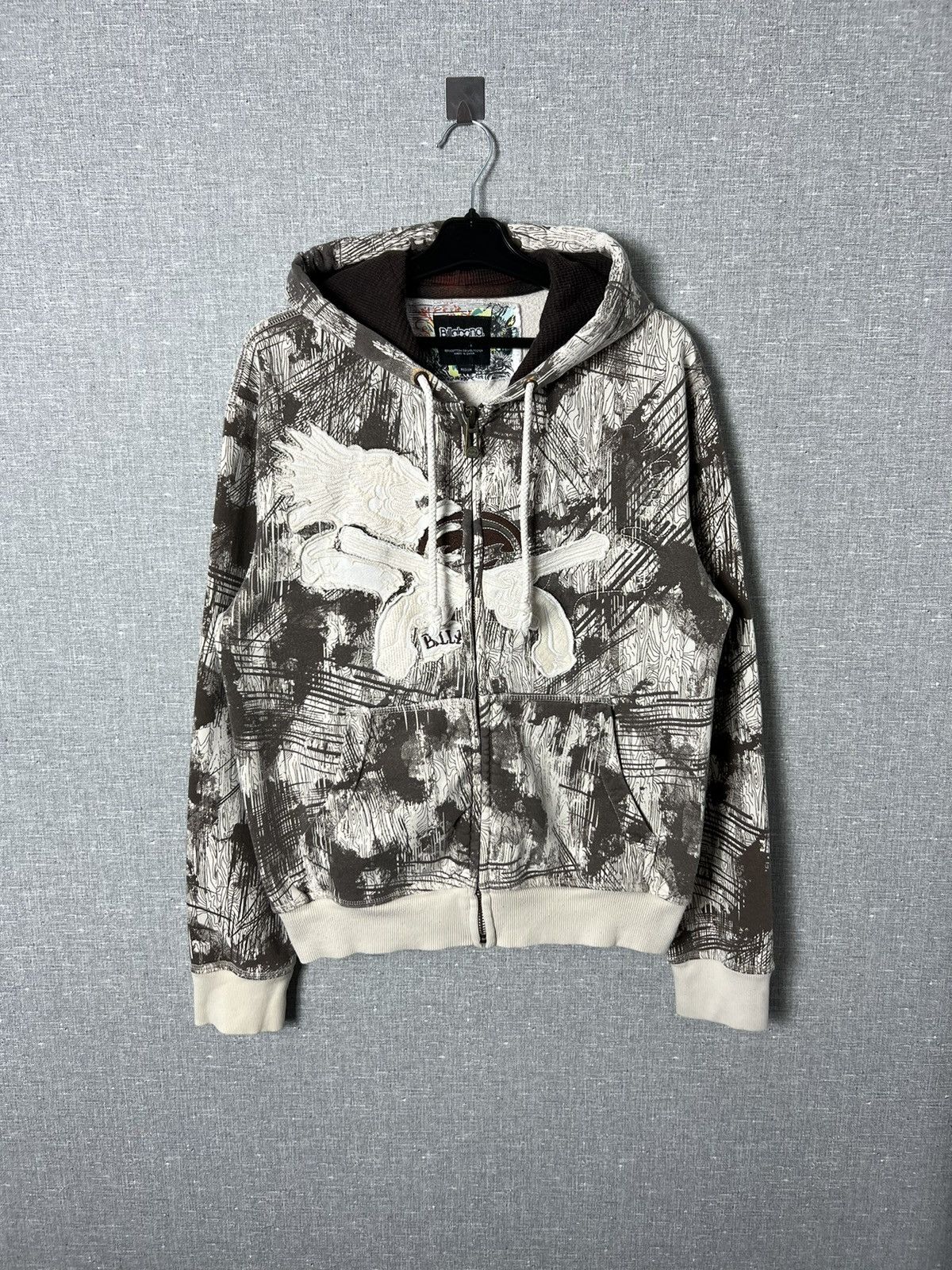 Billabong Vintage 90s Billabong All Over Printed Zip Up Hoodie Size US M / EU 48-50 / 2 - 1 Thumbnail