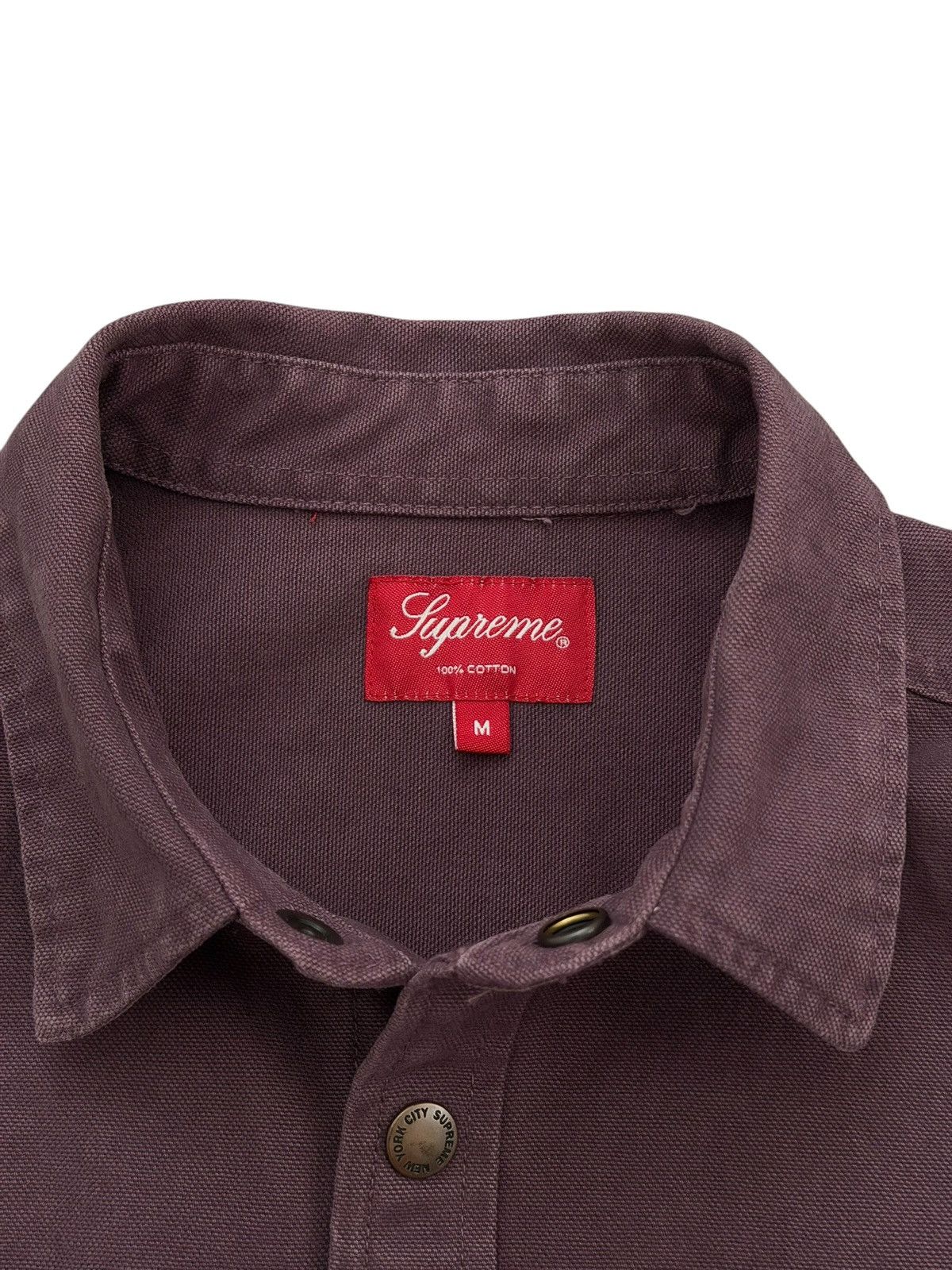Supreme Supreme FW20 Dusty Purple Logo Taping Work Shirt Size US M / EU 48-50 / 2 - 5 Thumbnail
