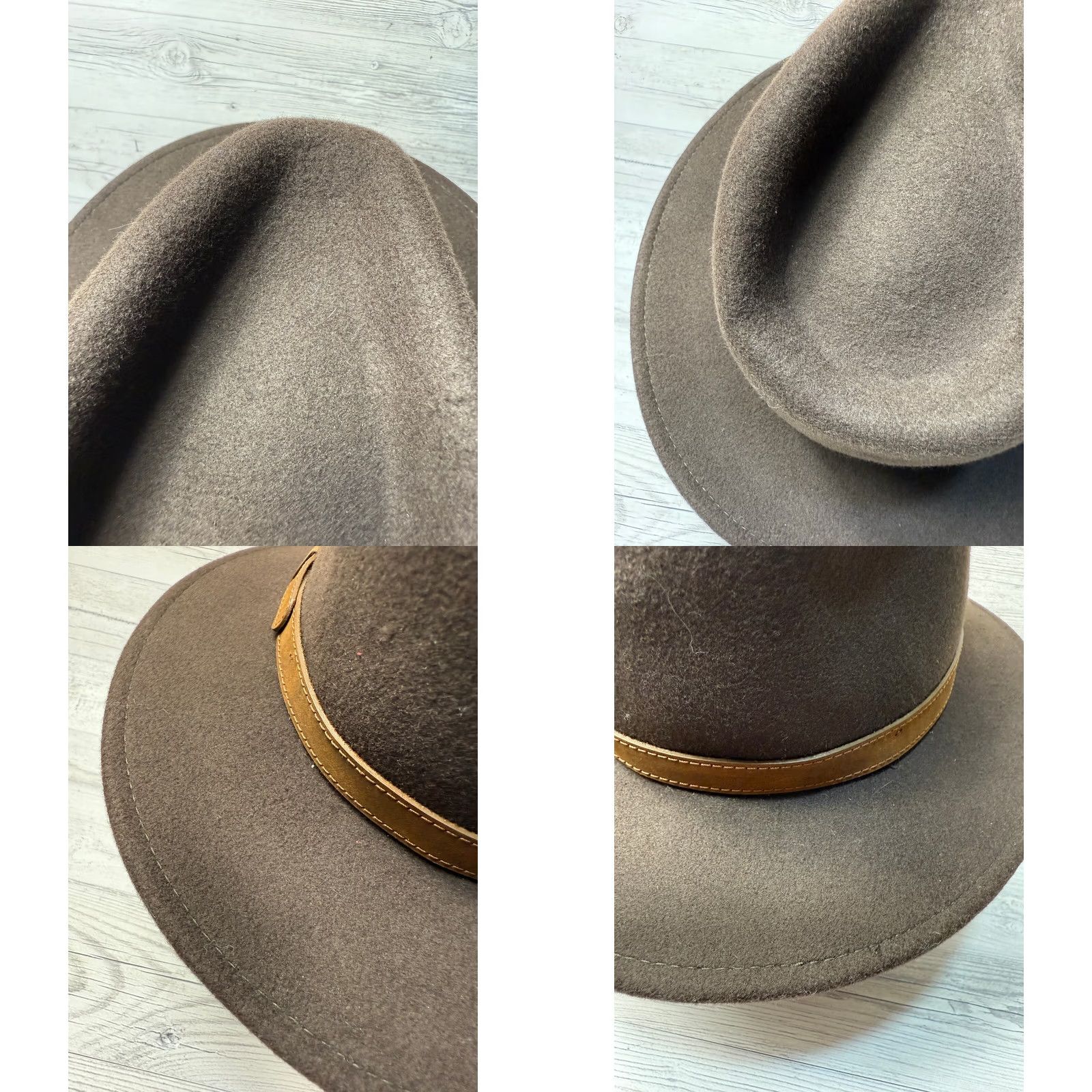 Vintage Alan Paine Country collection Ricufel Wool Brown Fedora Hat mens size S/54cm Size ONE SIZE - 8 Thumbnail