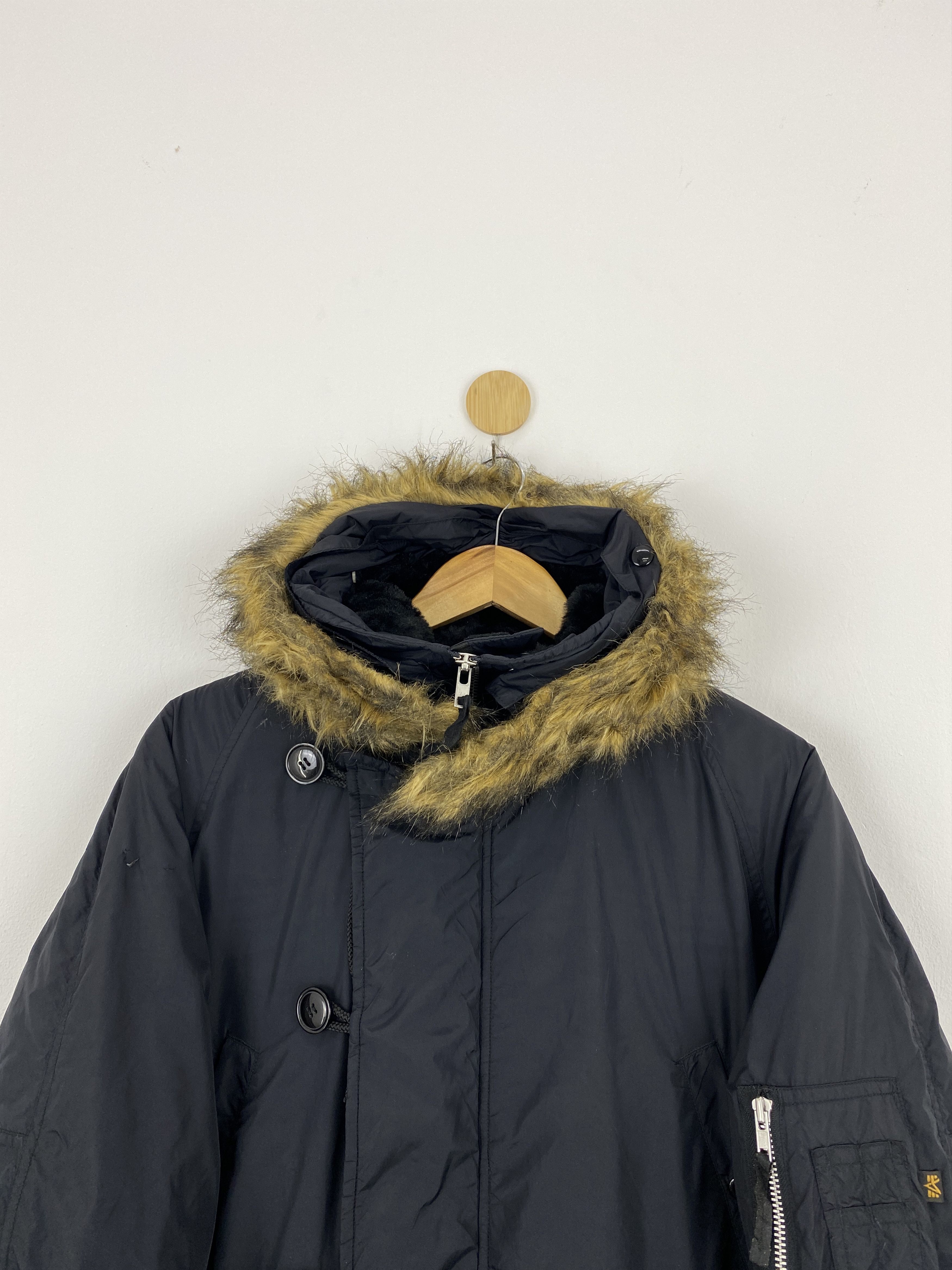 Alpha Industries Vintage Alpha Industries Bomber Hoodie Mohair Jacket J1725 Size US L / EU 52-54 / 3 - 2 Thumbnail