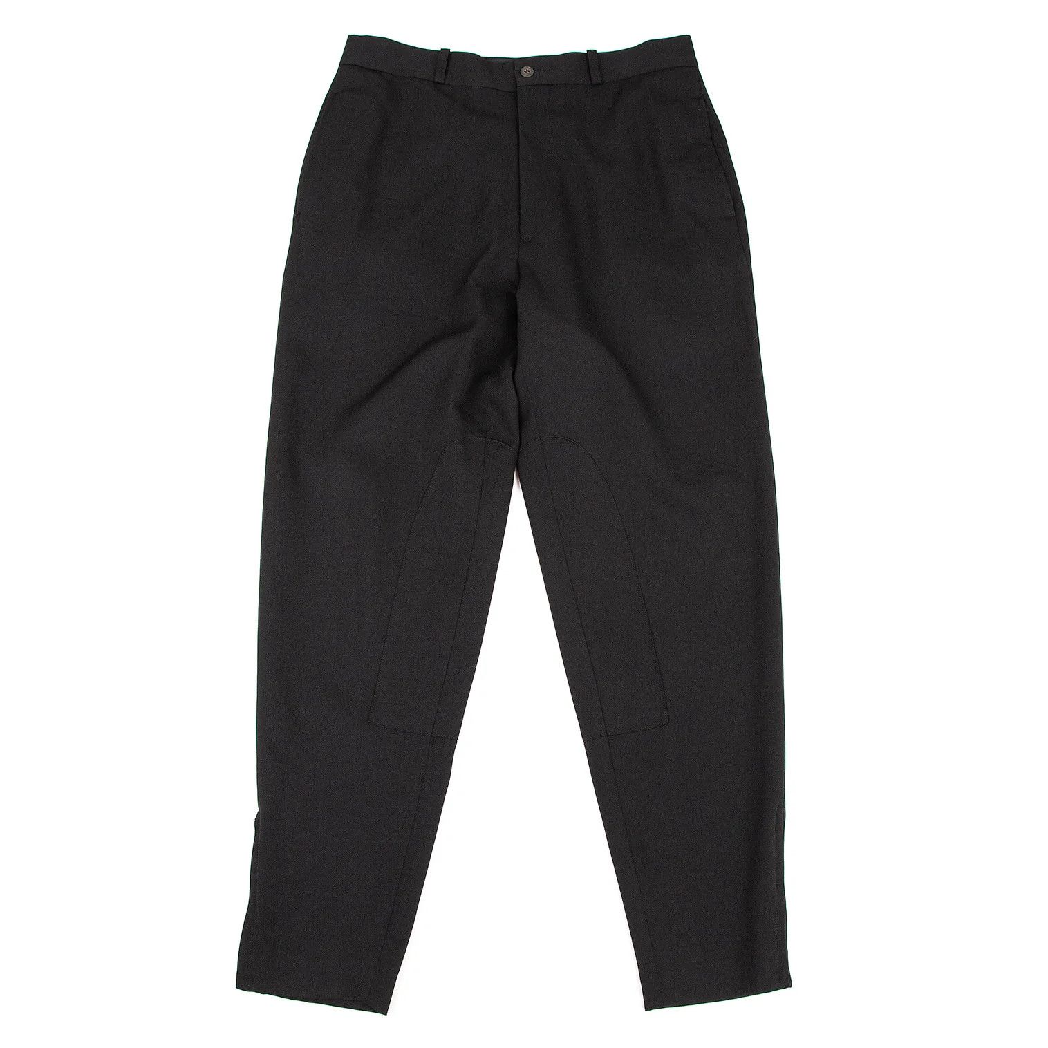 Jean Paul Gaultier Junior Gaultier Black Gabardine Zip Knee Patch Pants Size US 34 / EU 50 - 1 Thumbnail