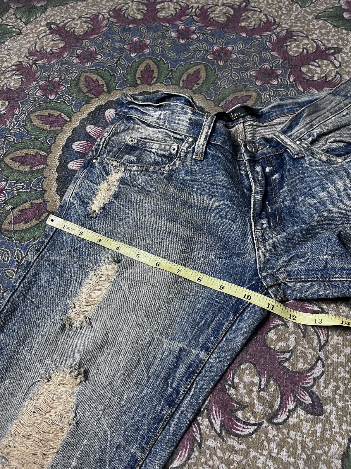 Japanese Brand Midas Distressed Crash flare demin Size US 30 / EU 46 - 11 Thumbnail