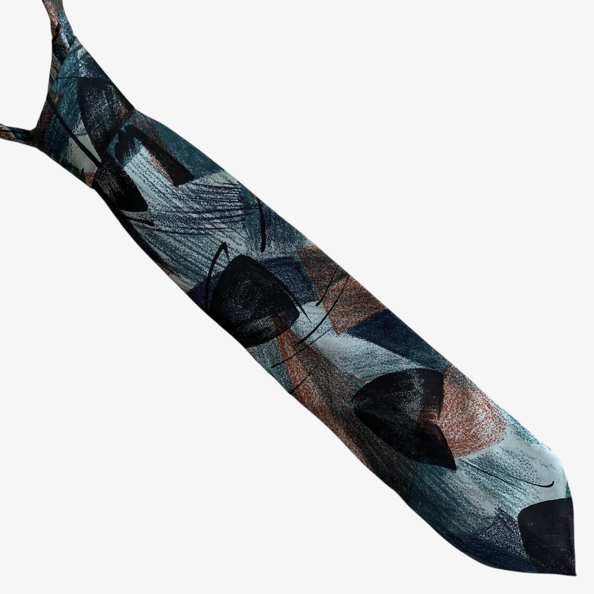 Guy Laroche Vintage 90s Guy Laroche Abstract Painting Print Silk Tie Size ONE SIZE - 1 Thumbnail