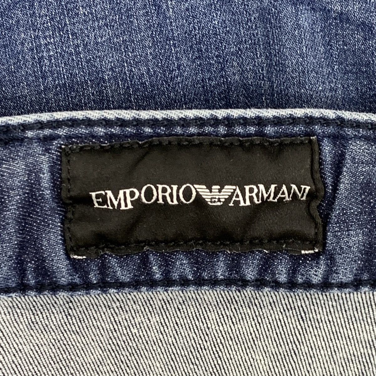 Armani Armani Dark Blue Washed Cotton Denim Pants K26WX Size 29" - 7 Thumbnail